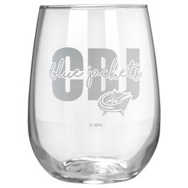 Great American Products - Columbus Blue Jackets Etched 17oz. City Stemless Wine Glass - Multicolor