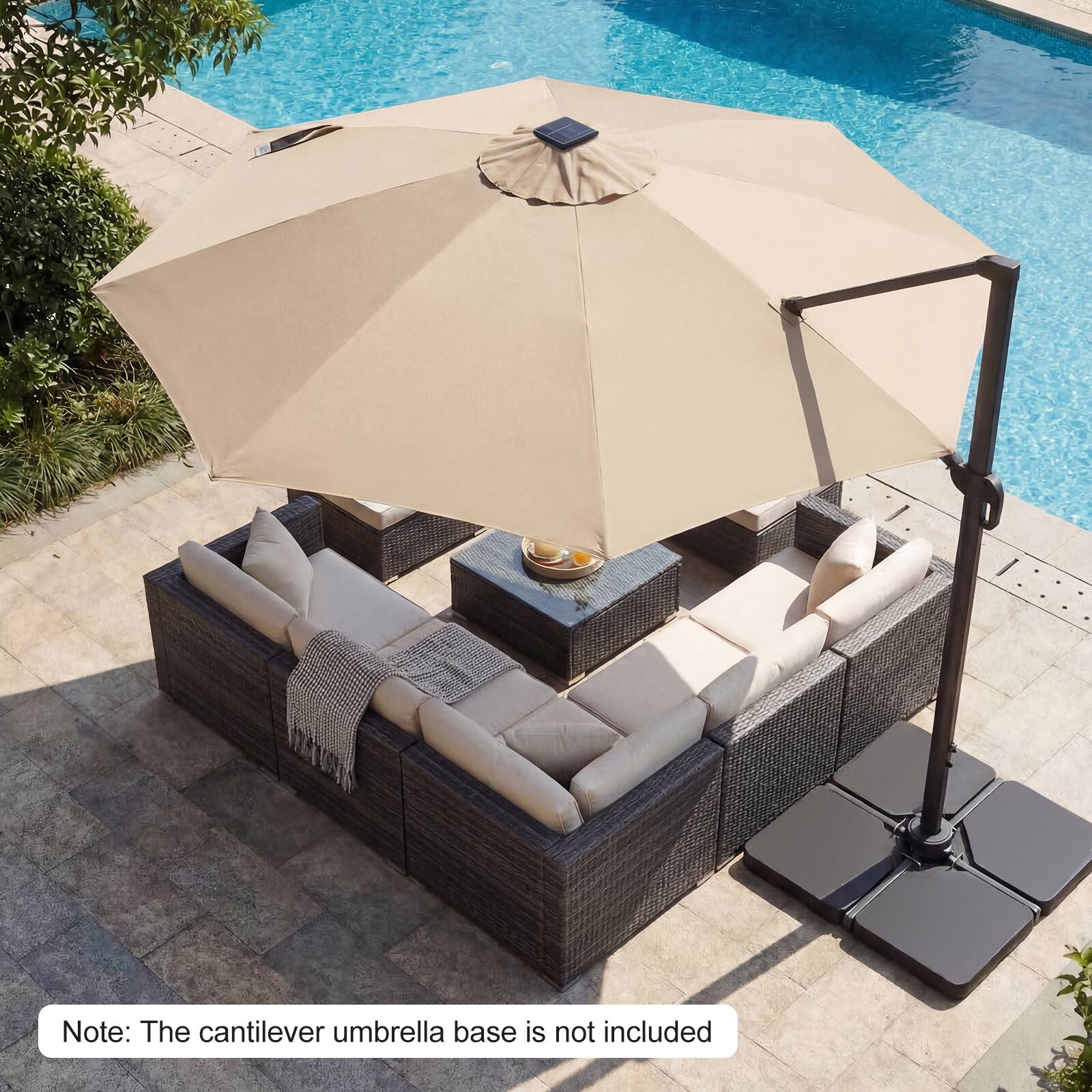 Note: The cantilever umbrella base is not included