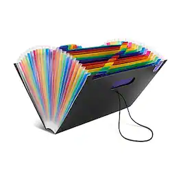 Staples - Plastic Accordion File, 25-Pocket, Letter Size - Multicolor