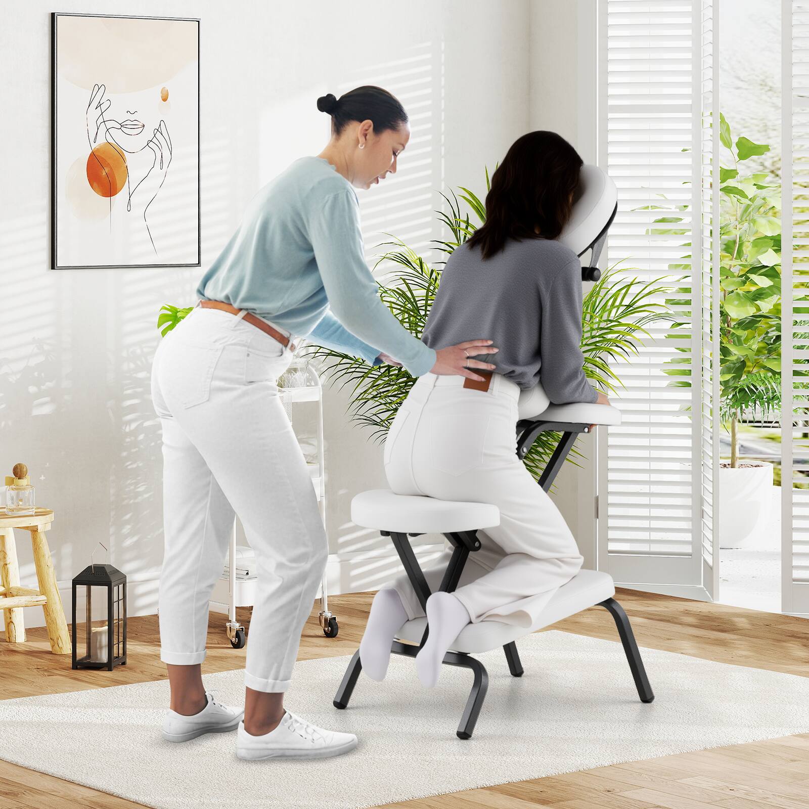 Alt View 1. Gymax - Gymax Portable PU Leather Pad Travel Massage Tattoo Spa Chair w/ Carrying Bag New - White.