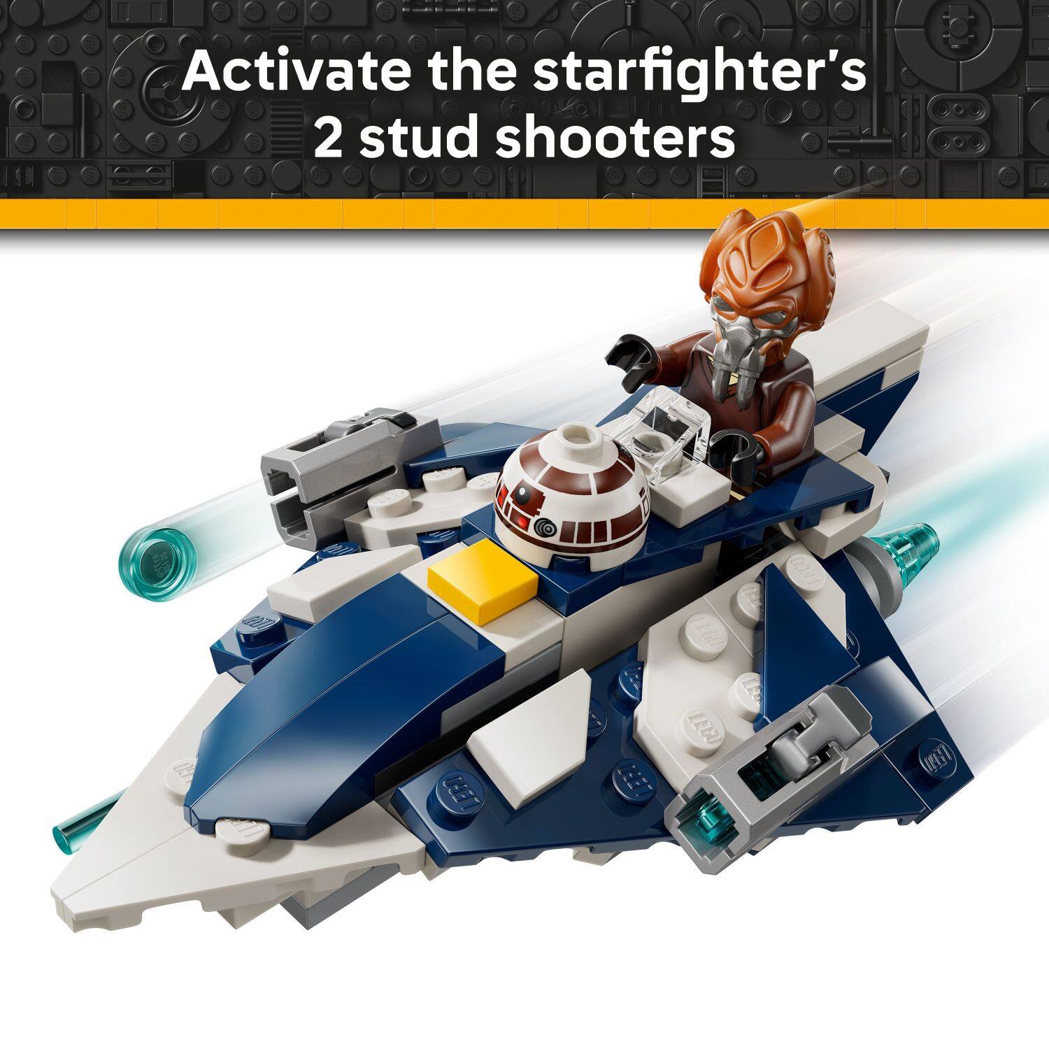 Activate the starfighter's 2 stud shooters.