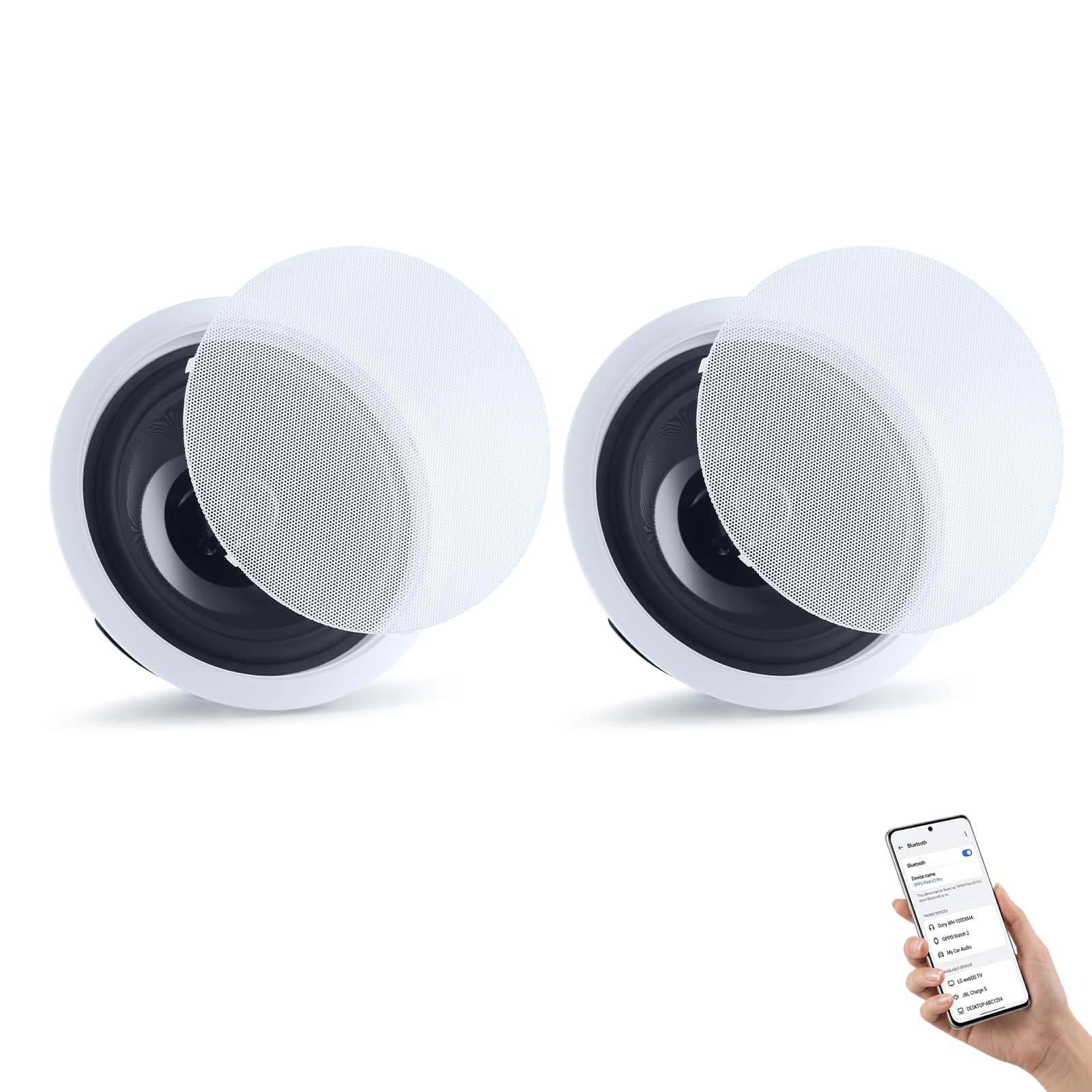 "VEVOR - Bluetooth Ceiling Speakers, 8"", In Ceiling & In-Wall Speaker System with Amplifier, 2-Way Flush Mount Speakers - White;Black" price history on PriceWatchPro