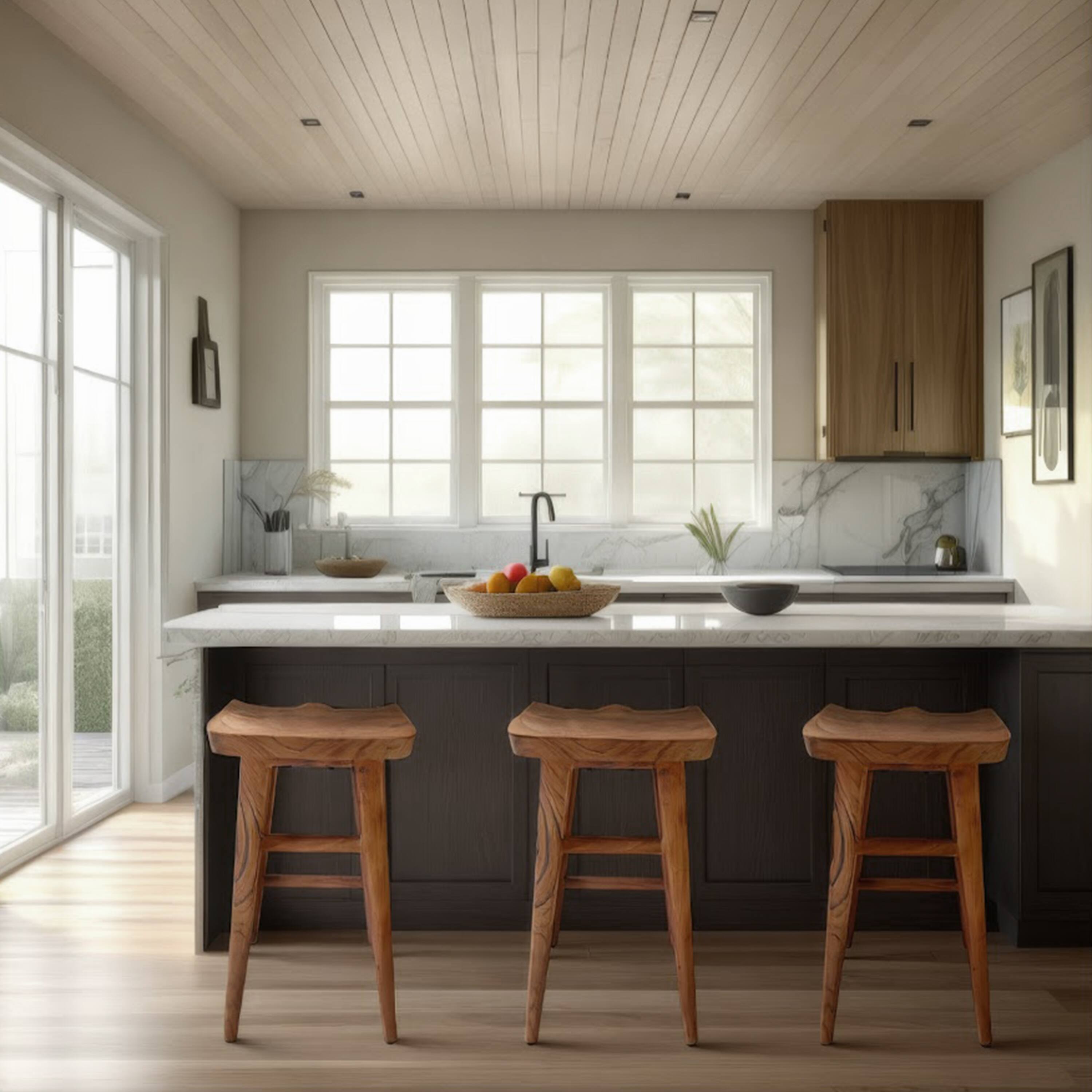 Alt View 10. Manhattan Lane - Tisa 29 Inch Backless Barstool, Handcrafted Saddle Seat in Acacia Wood - Natural Brown.