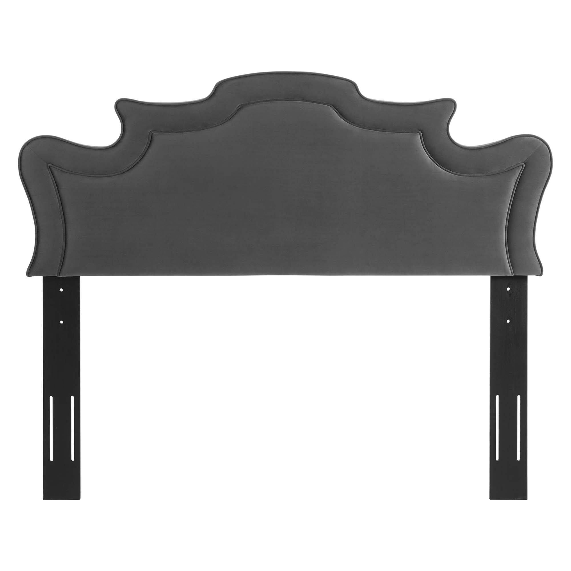 Left. Modway - Evangeline Performance Velvet Twin Headboard by Modway - Charcoal.