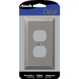 AMERELLE - Century Antique 1 gang Stamped Steel Duplex Wall Plate 1 pk - Nickel