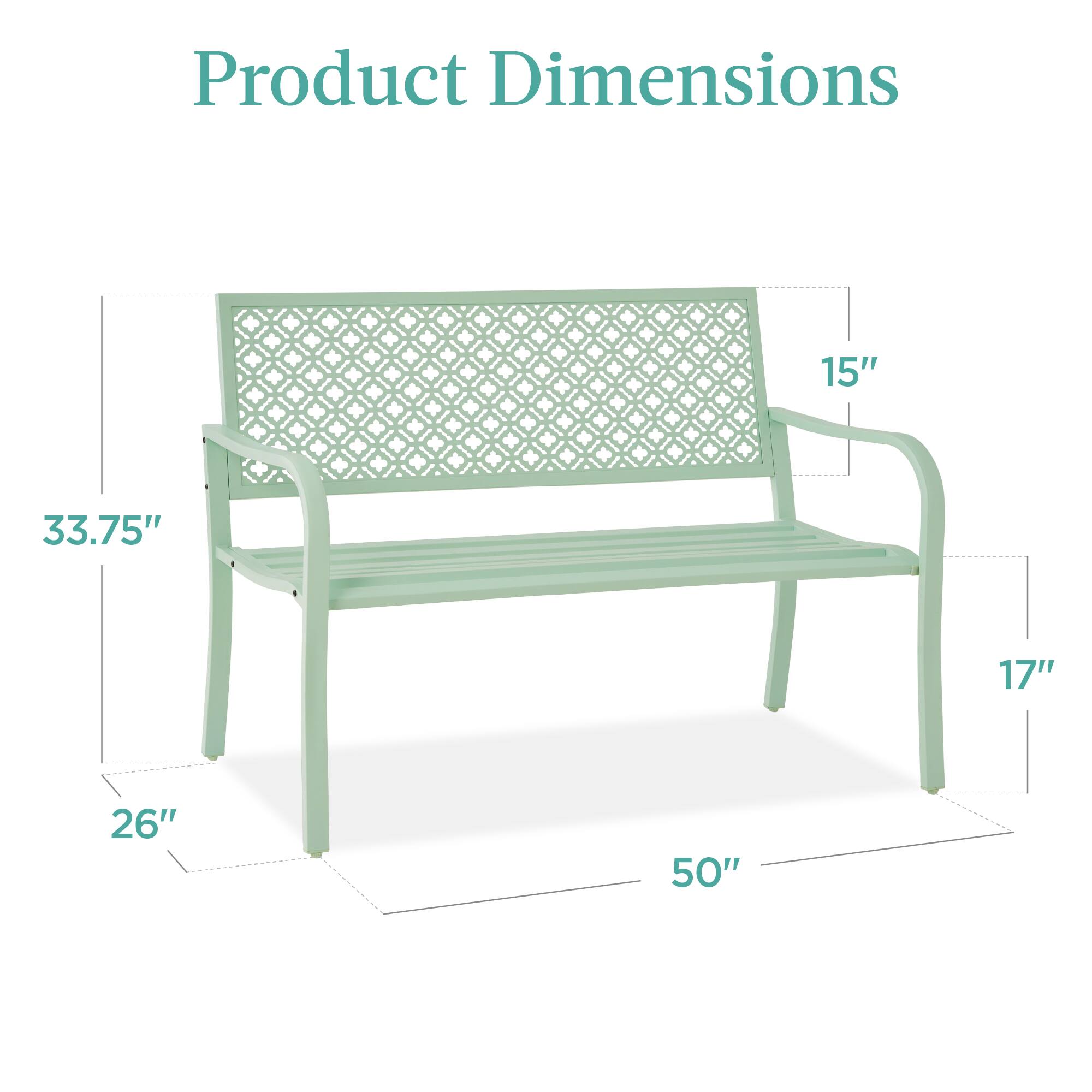 Product Dimensions

- Length: 50"
- Width: 33.75"
- Height: 26"
- Seat Height: 17"
- Back Height: 15"