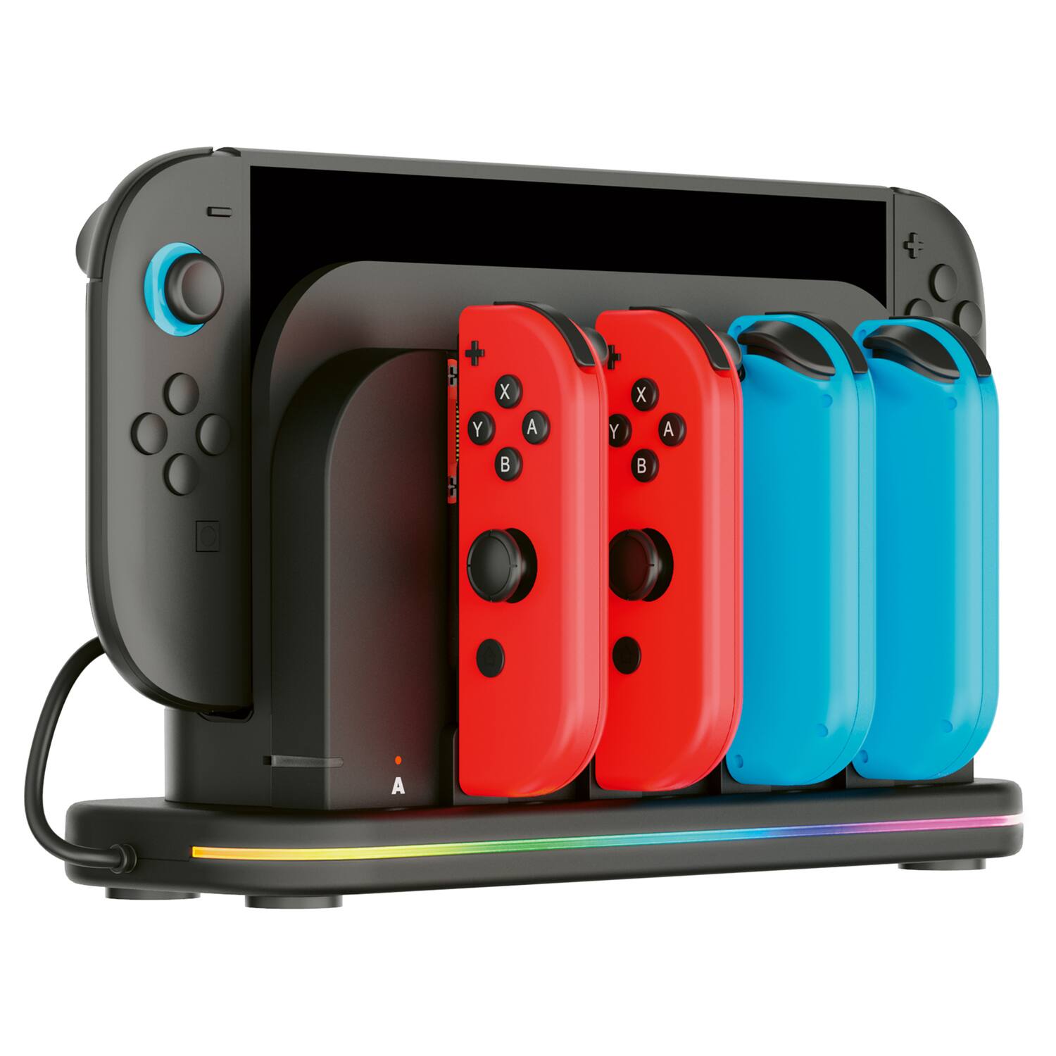 Angle. Nacon - Multicharge RGB Dock Station for Nintendo Switch 2/1 Joy-Con - Black.
