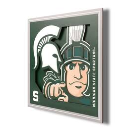 YouTheFan - Michigan State Spartans 12'' x 12'' 3D Logo Wall Art - Multicolor