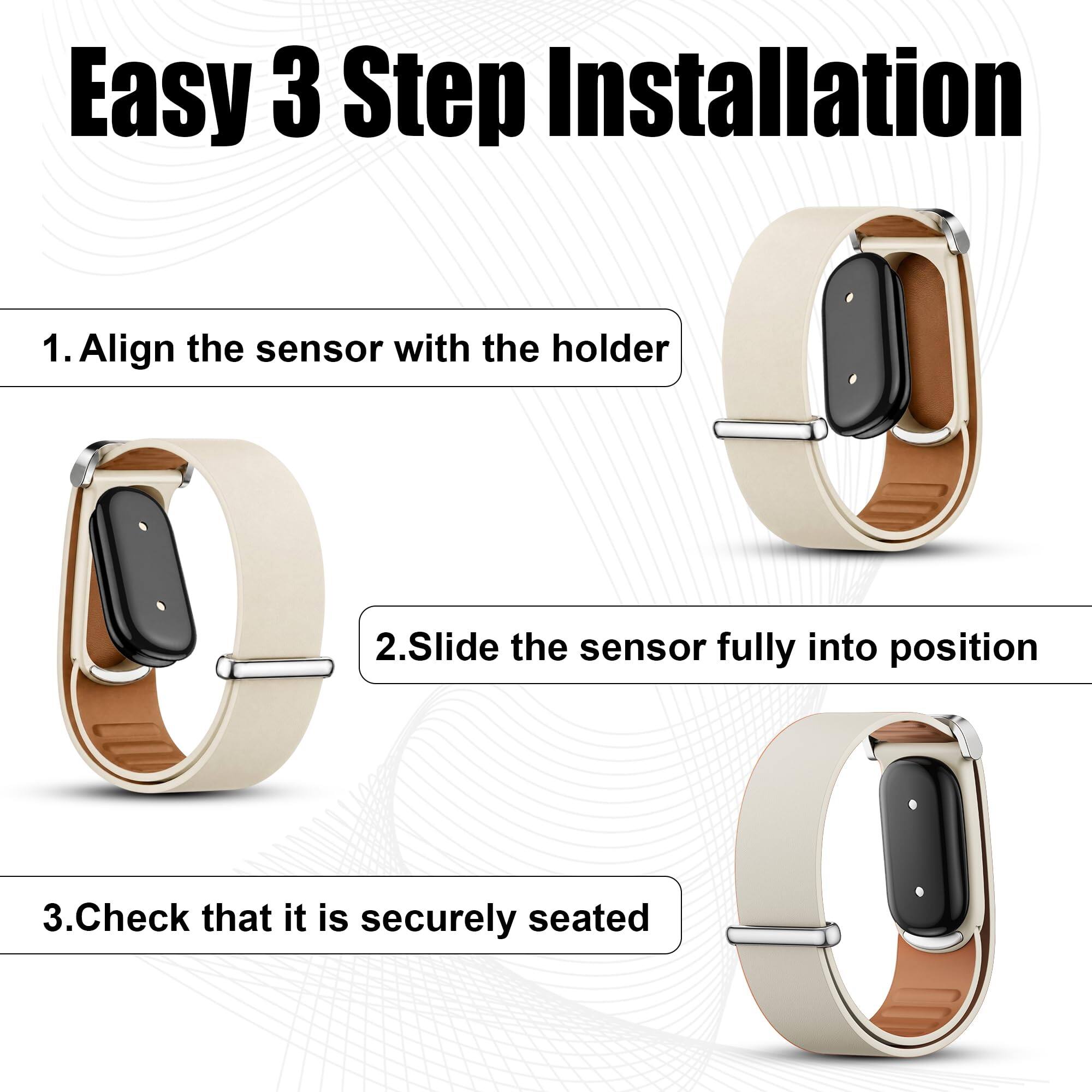 Easy 3 Step Installation

1. Align the sensor with the holder
2. Slide the sensor fully into position
3. Check that it is securely seated