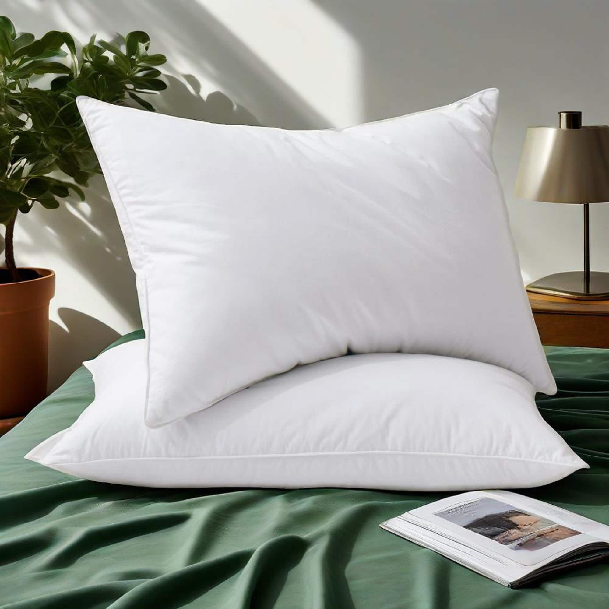 Photos - Pillow Peace Nest - 100 Cotton Goose Feather Down  - White BPD-DP81068 