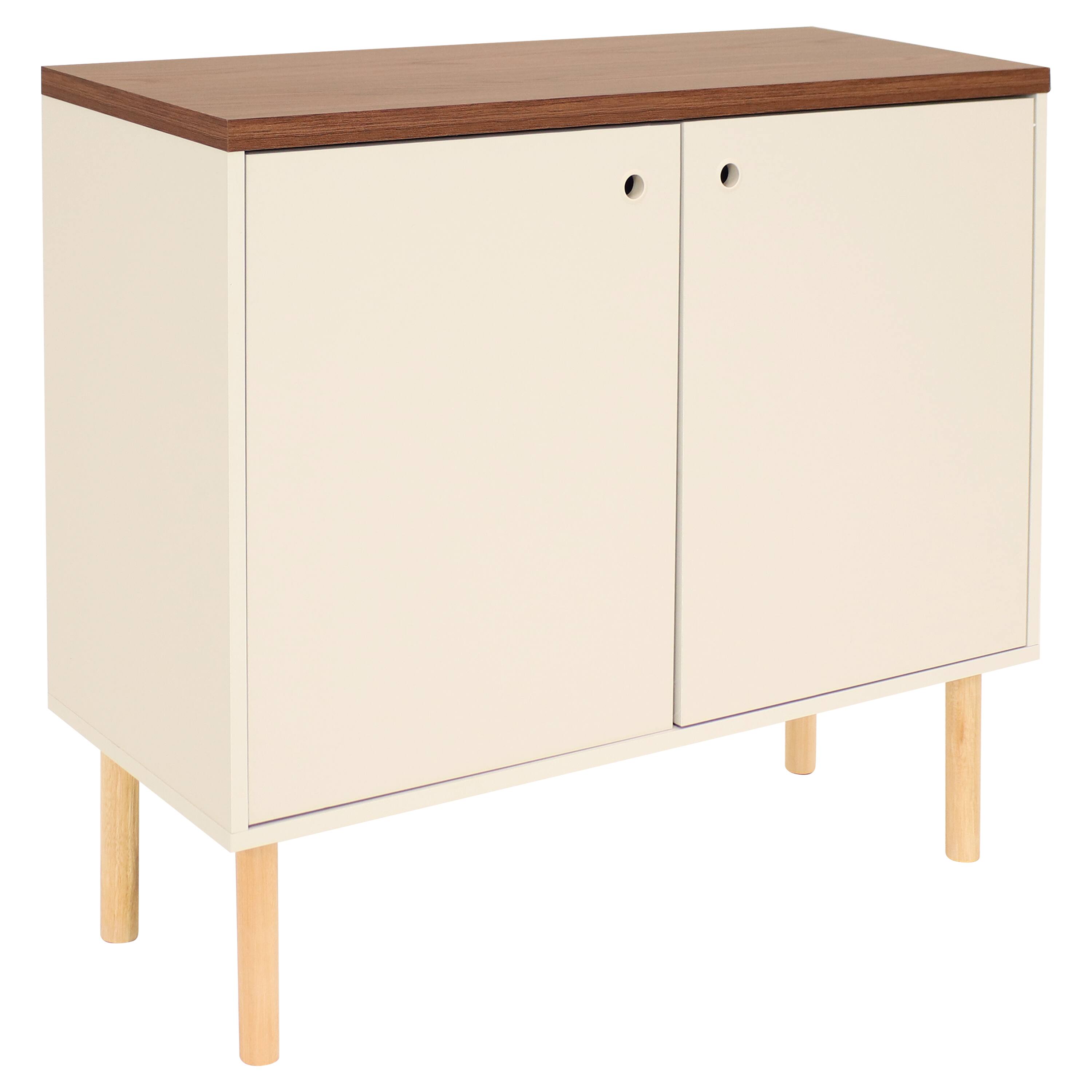 Sunnydaze - Mid-Century Modern 2-Door Accent Buffet Cabinet - Latte
