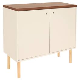 Sunnydaze - Mid-Century Modern 2-Door Accent Buffet Cabinet - Latte