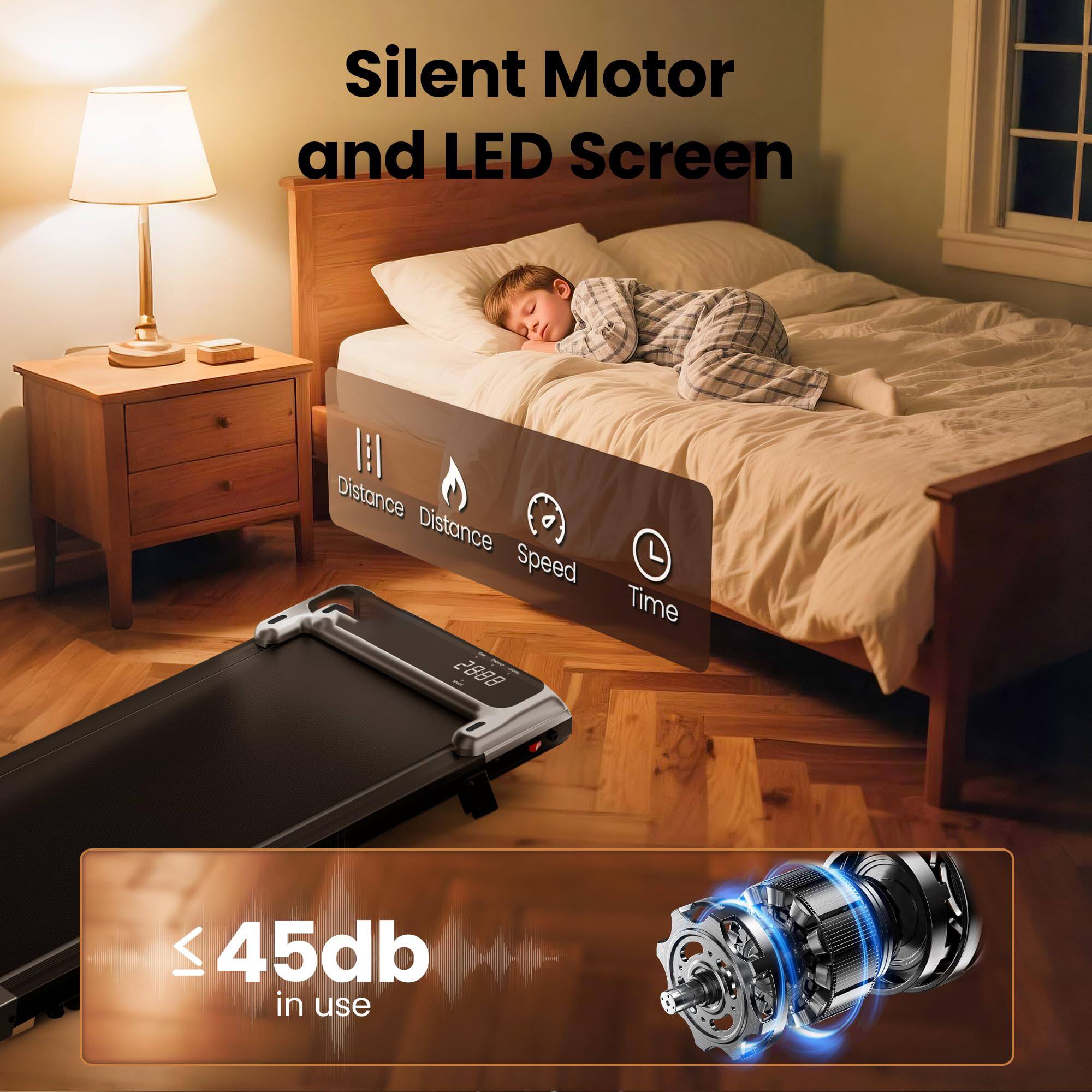 Silent Motor and LED Screen

Distance Distance Speed Time

≤ 45db in use