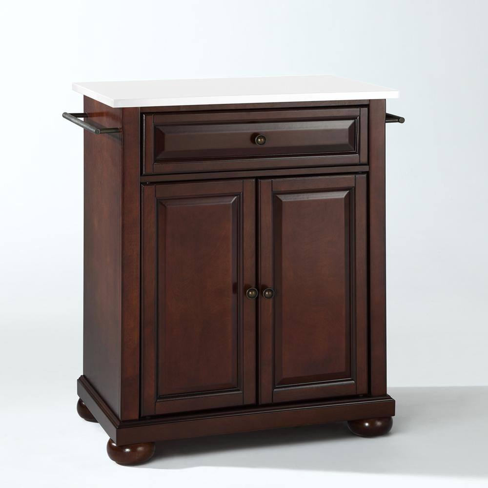 Alt View 1. Crosley Furniture - Alexandria Stone Top Portable Kitchen Island/Cart - Mahogany.