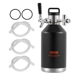VEVOR - Beer Growler Tap System, 128Oz 4L Mini Keg, 304 Stainless Steel Pressurized Beer Growler - Black