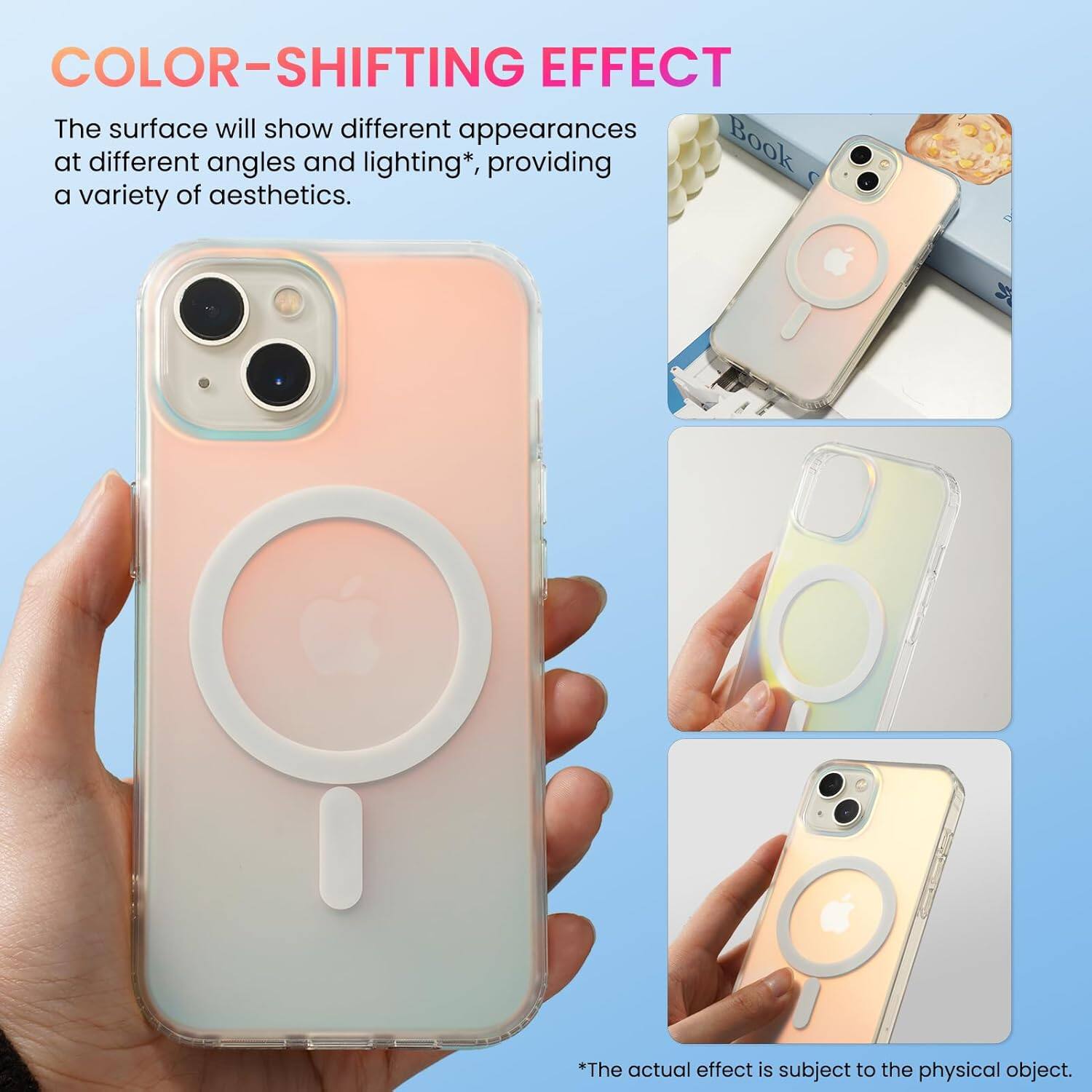 COLOR-SHIFTING EFFECT

The surface will show different appearances at different angles and lighting*, providing a variety of aesthetics.

*The actual effect is subject to the physical object.