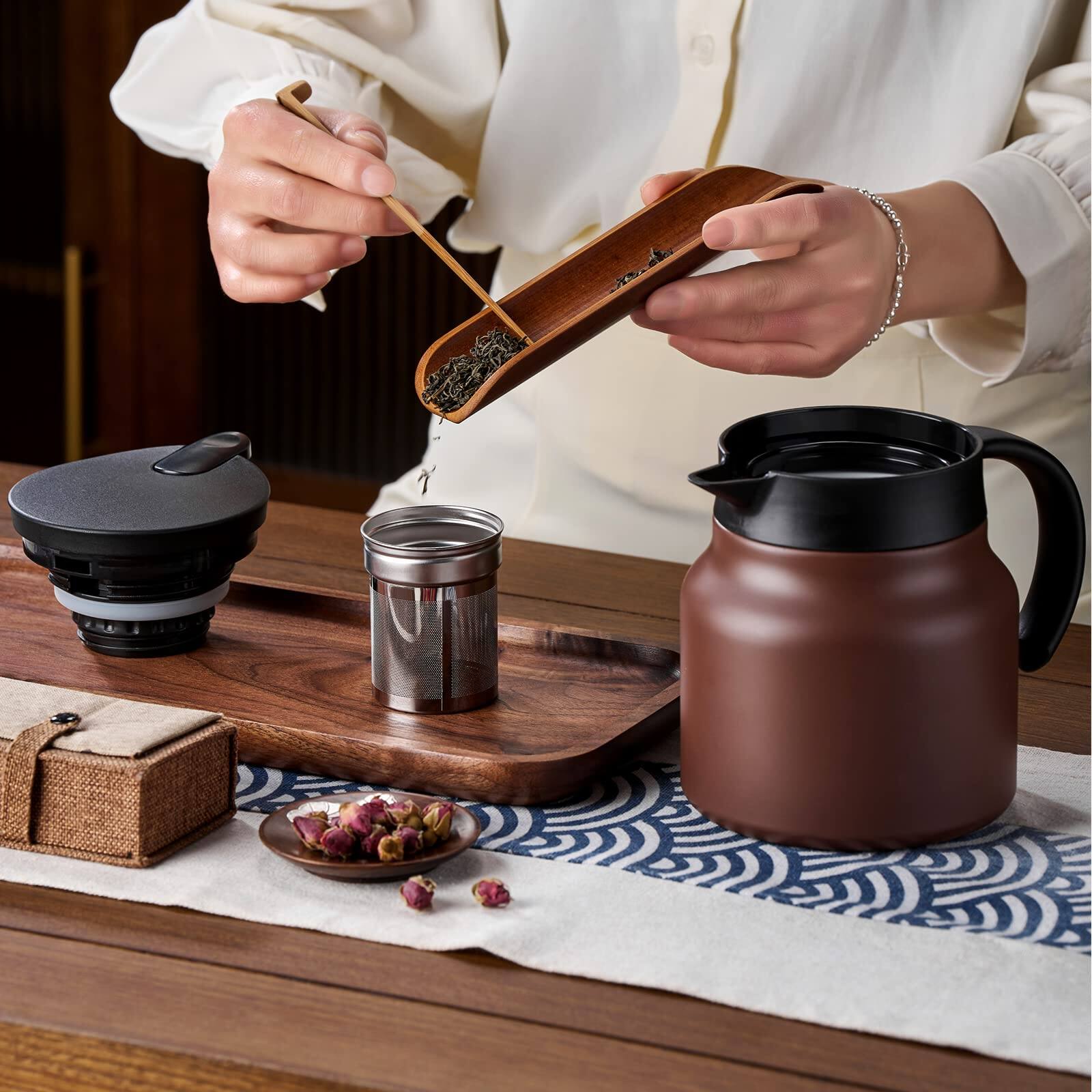 Dapper Styles Thermal Coffee Carafe/tea Pot With Ceramic Liner Thermo ...