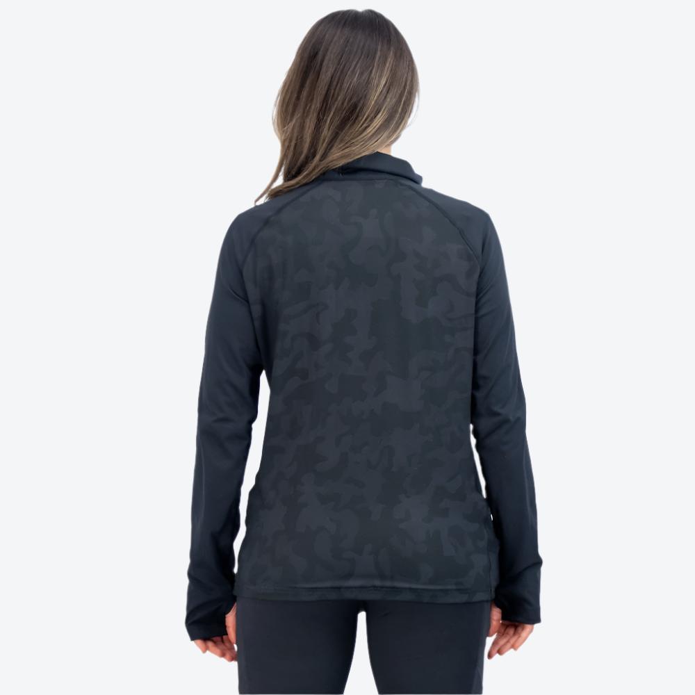 Back. Mobile Warming - Women's Proton Baselayer Heated Shirt - Black.