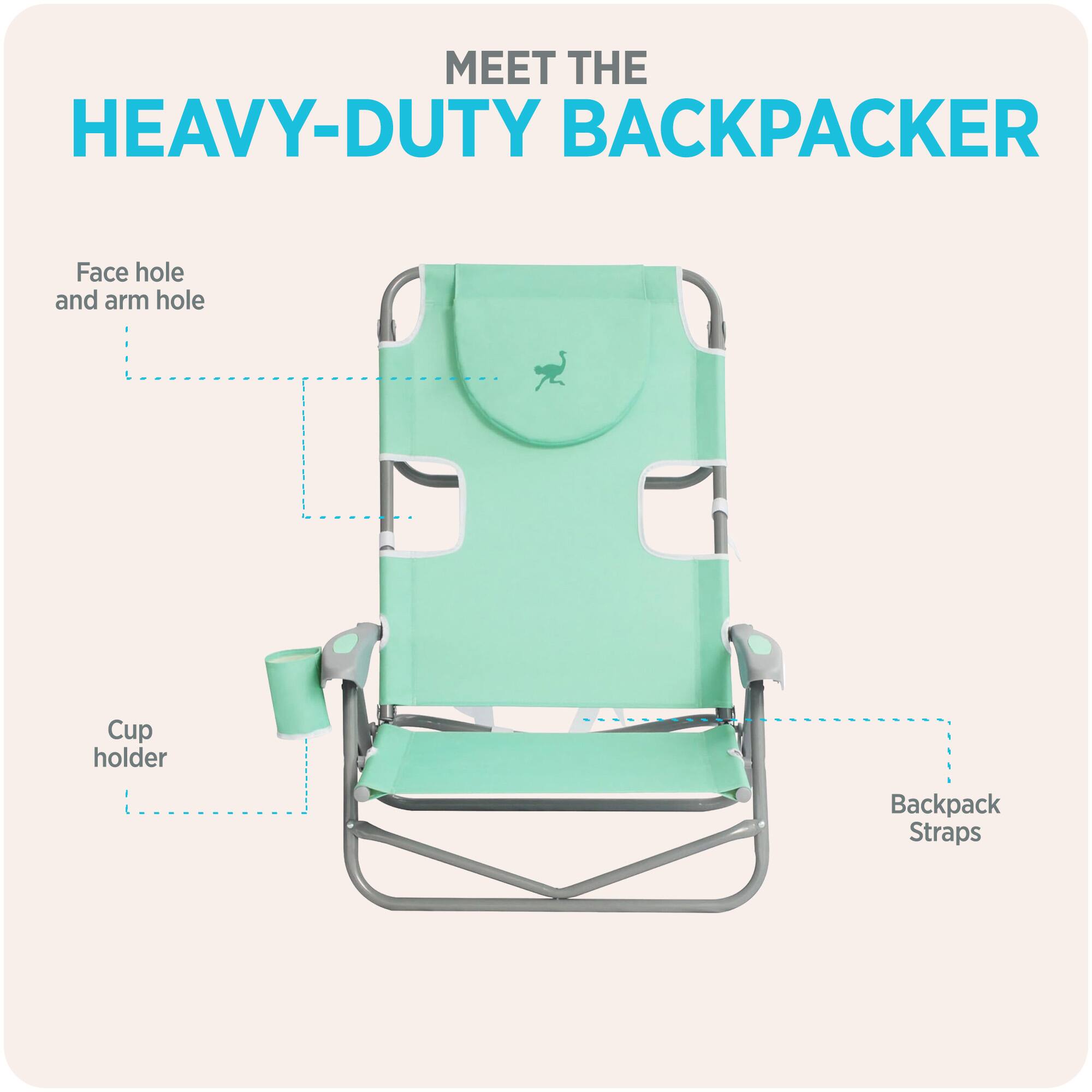 MEET THE HEAVY-DUTY BACKPACKER

- Face hole and arm hole
- Cup holder
- Backpack Straps