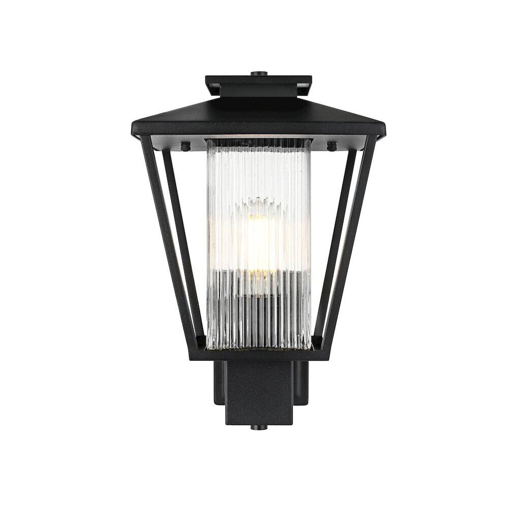 Alt View 1. Elegant Lighting - Gaul 7 inch Outdoor Pendant in Black - Black.