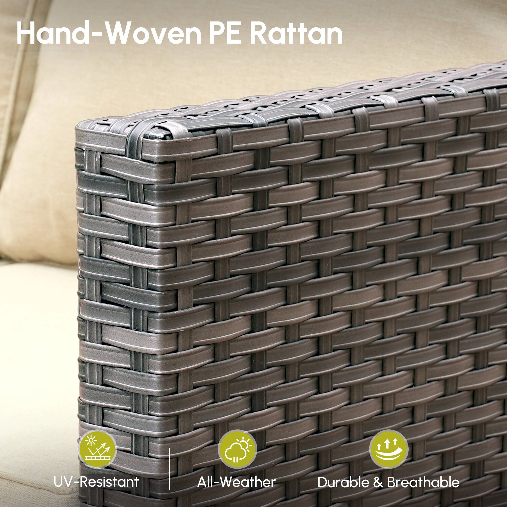 Hand-Woven PE Rattan

- UV-Resistant
- All-Weather
- Durable & Breathable