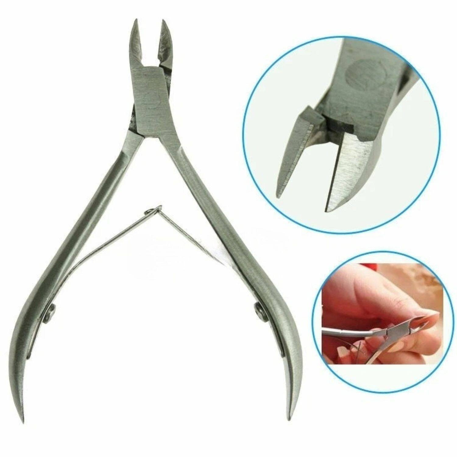 Left. Stock Preferred - Heavy Duty Toenail Clippers for Thick & Ingrown Nails - Silver.