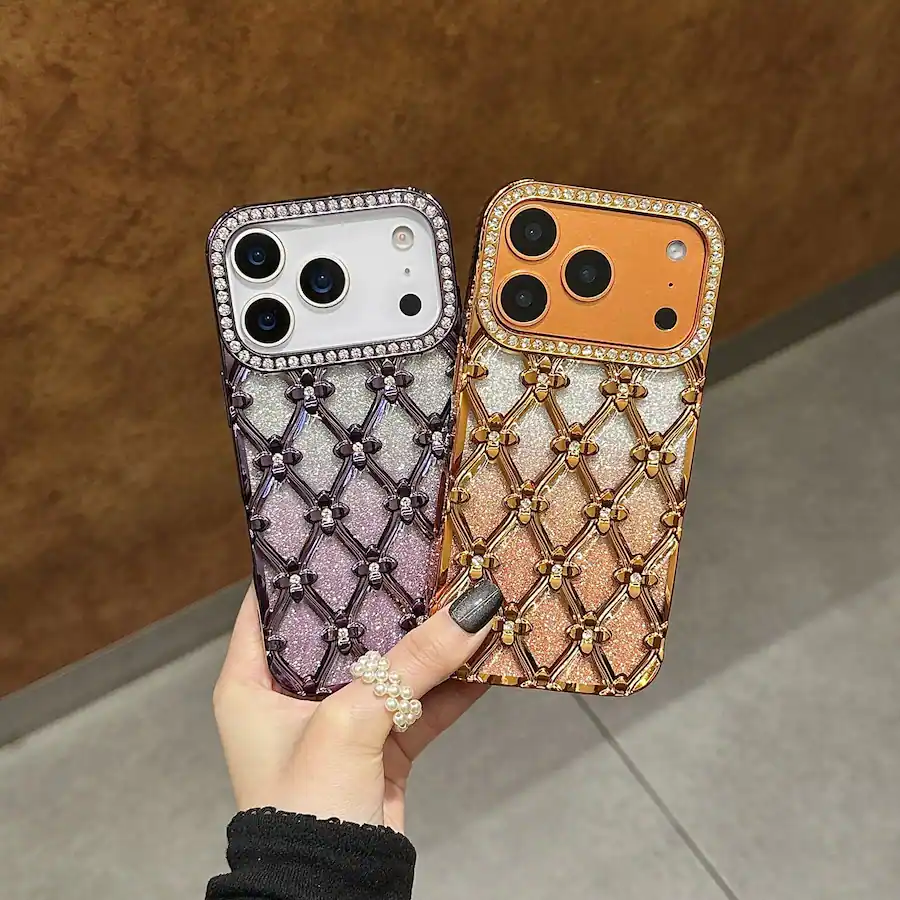 Sparkle Icon Pattern UUCOVER Luxury Electroplated Bling Glitter Case for Apple iPhone 18 Pro ...