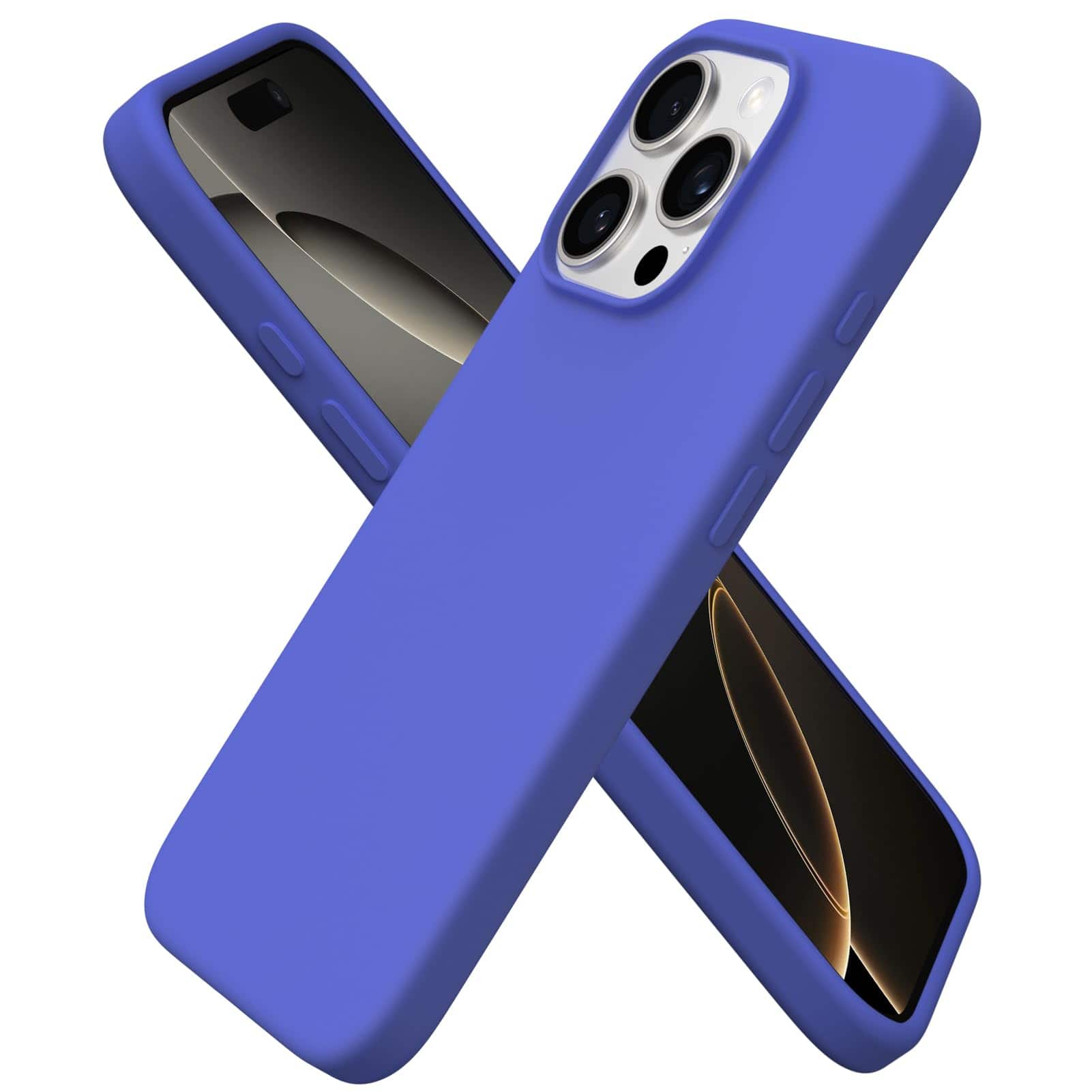 Front. Ornarto - ORNARTO Designed for iPhone 16 Pro Case 6.3", Liquid Silicone 3 Layers Full Covered Protective Cover-Ultramarine - Ultramarine.
