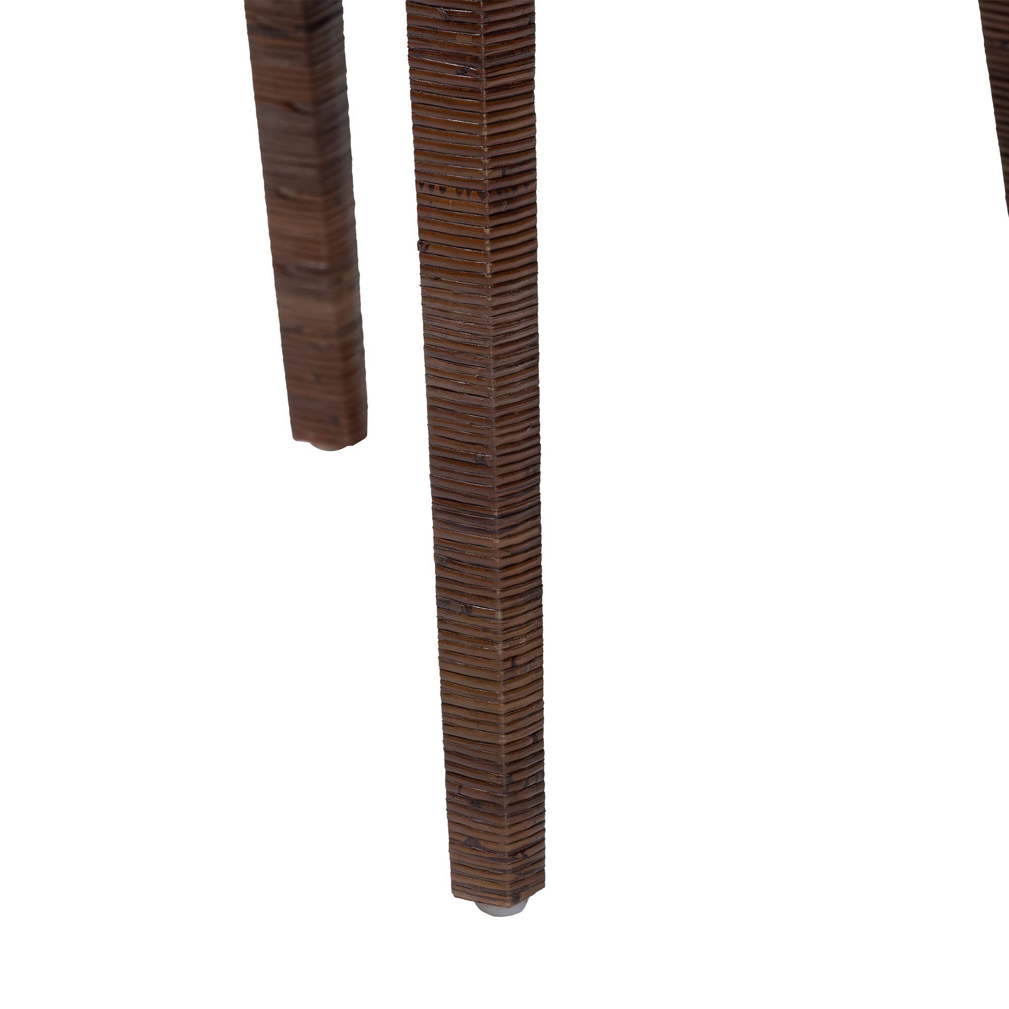 Alt View 2. bali & pari - Sofia Rattan Dining Chair with Cushion - Handwoven Wicker Side Chair with Mahogany Wood Frame, Indoor Seating - Antique Coffee.