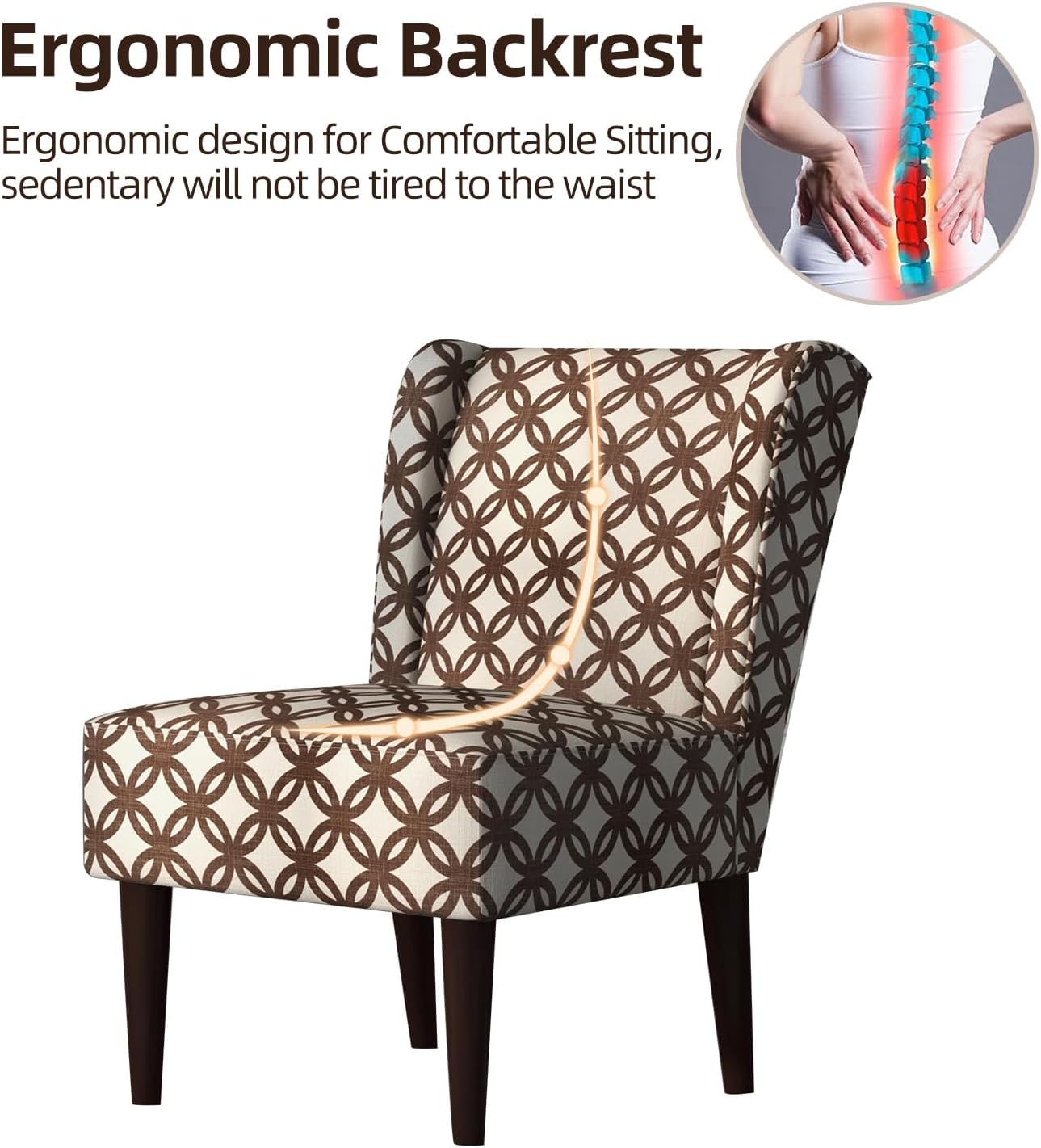 Ergonomic Backrest: Ergonomic Design for Comfortable Sitting, Sedentary Will Not Be Tired to the Waist.