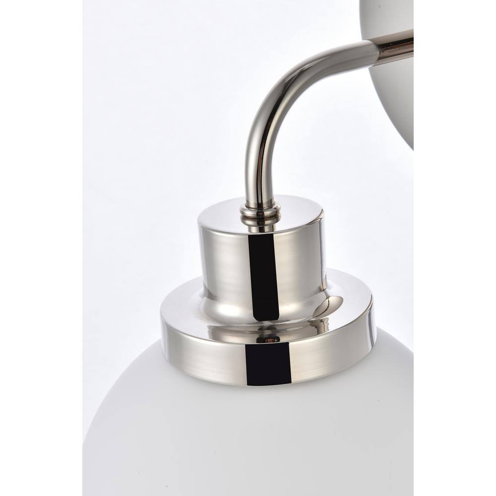 Back. Living District - Hanson 1 light bath sconce in polished nickel with frosted shade - Polished Nickel And Frosted Shade.