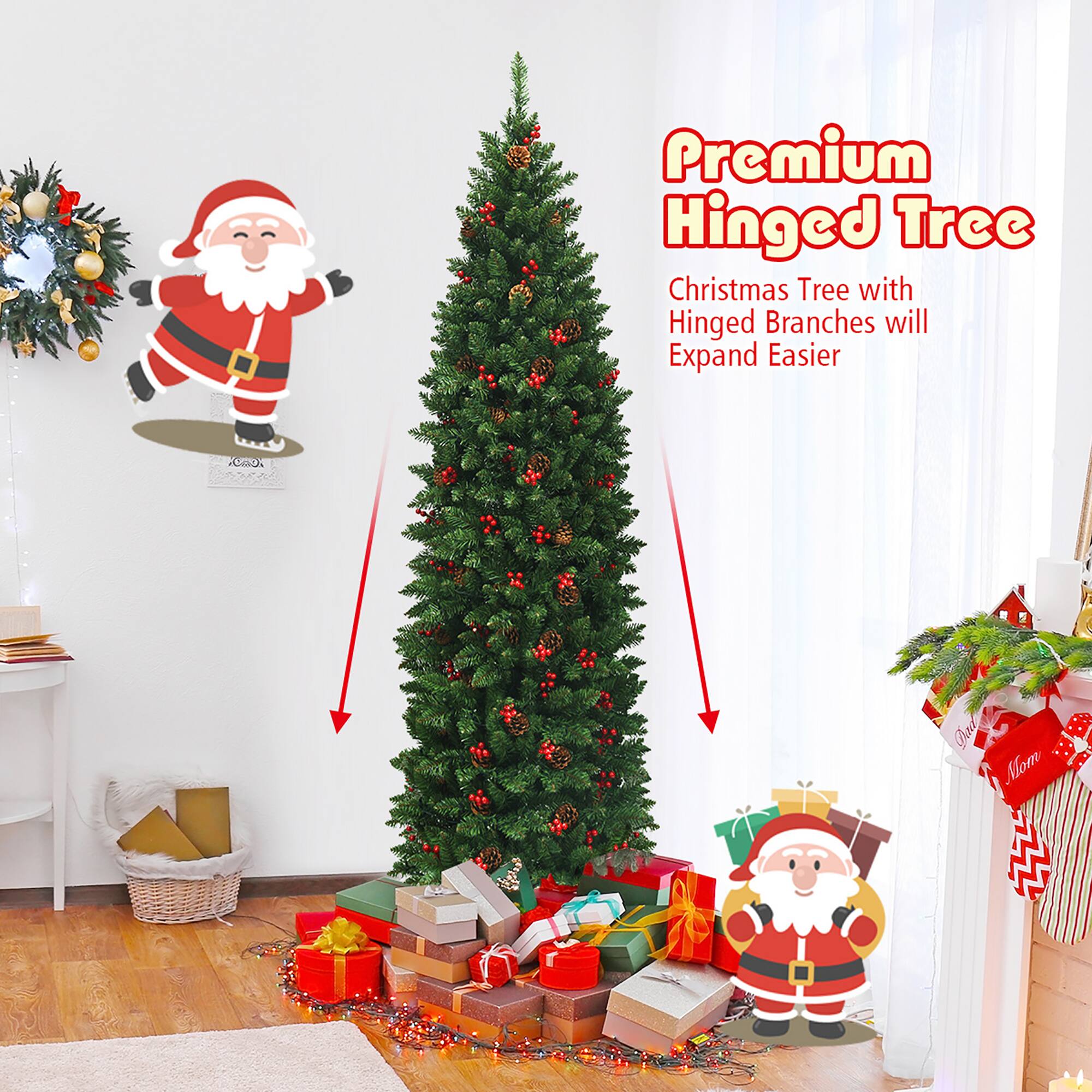 Premium Hinged Tree  
Christmas Tree with Hinged Branches will Expand Easier