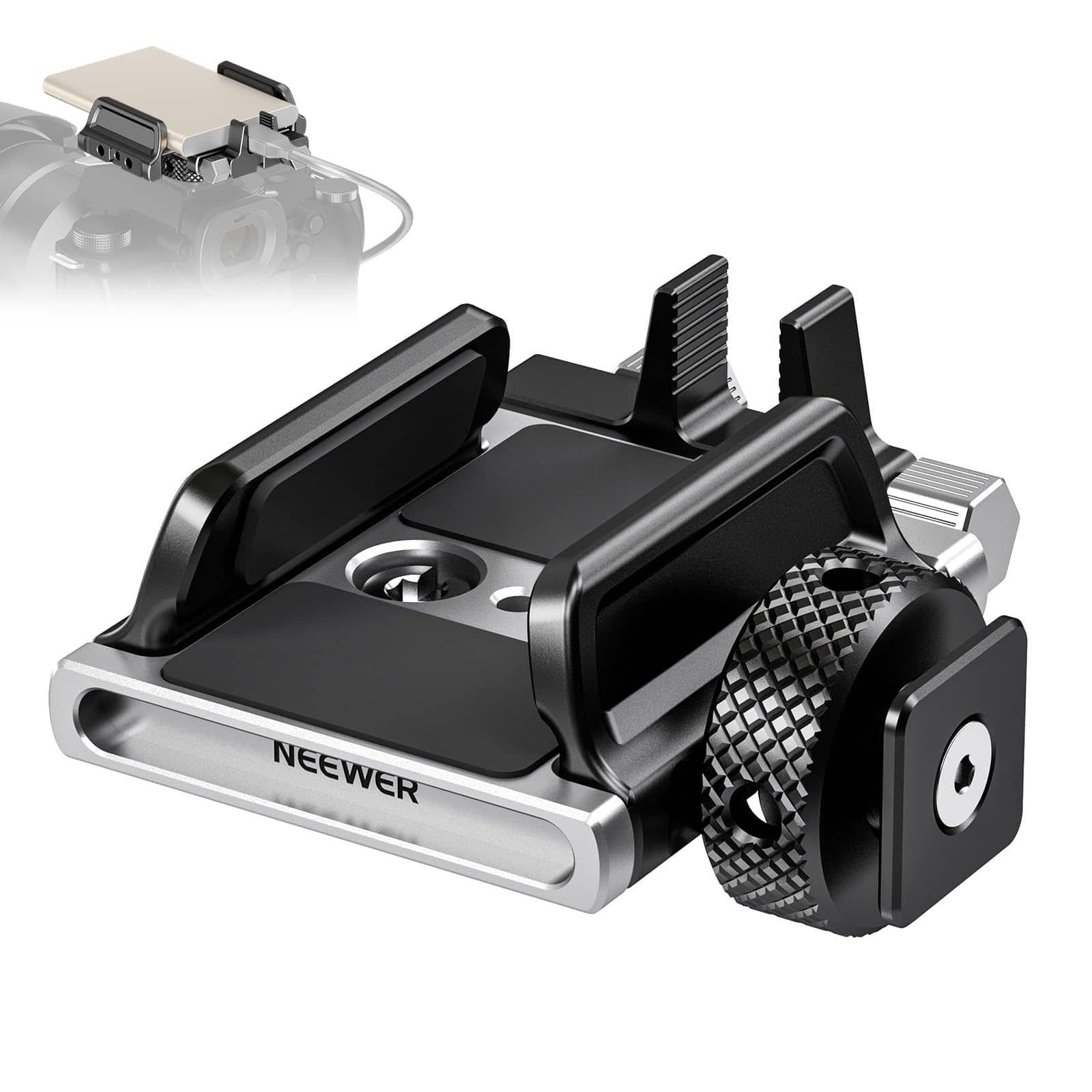 Neewer - SSD Holder 1.6"-2.6", Cold Shoe, for T5/T7/T9