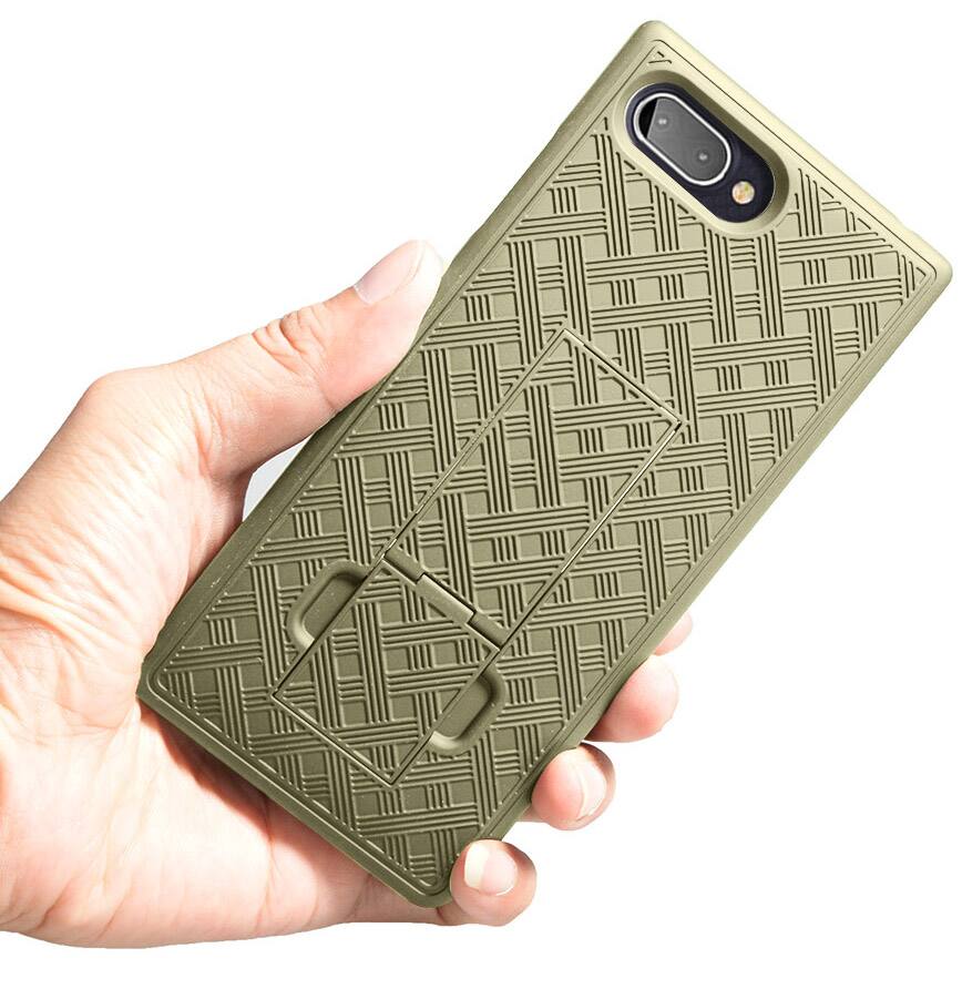Alt View 6. Nakedcellphone - Slim Case for Blackberry Key2 LE (with Kickstand) - Gold.