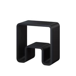 Boyel Living - 9.06 in. W Freestanding Solid Surface Shower Seat with Storage - Matte Black