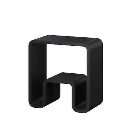Front. Boyel Living - 9.06 in. W Freestanding Solid Surface Shower Seat in Matte Black with Storage - Matte Black.