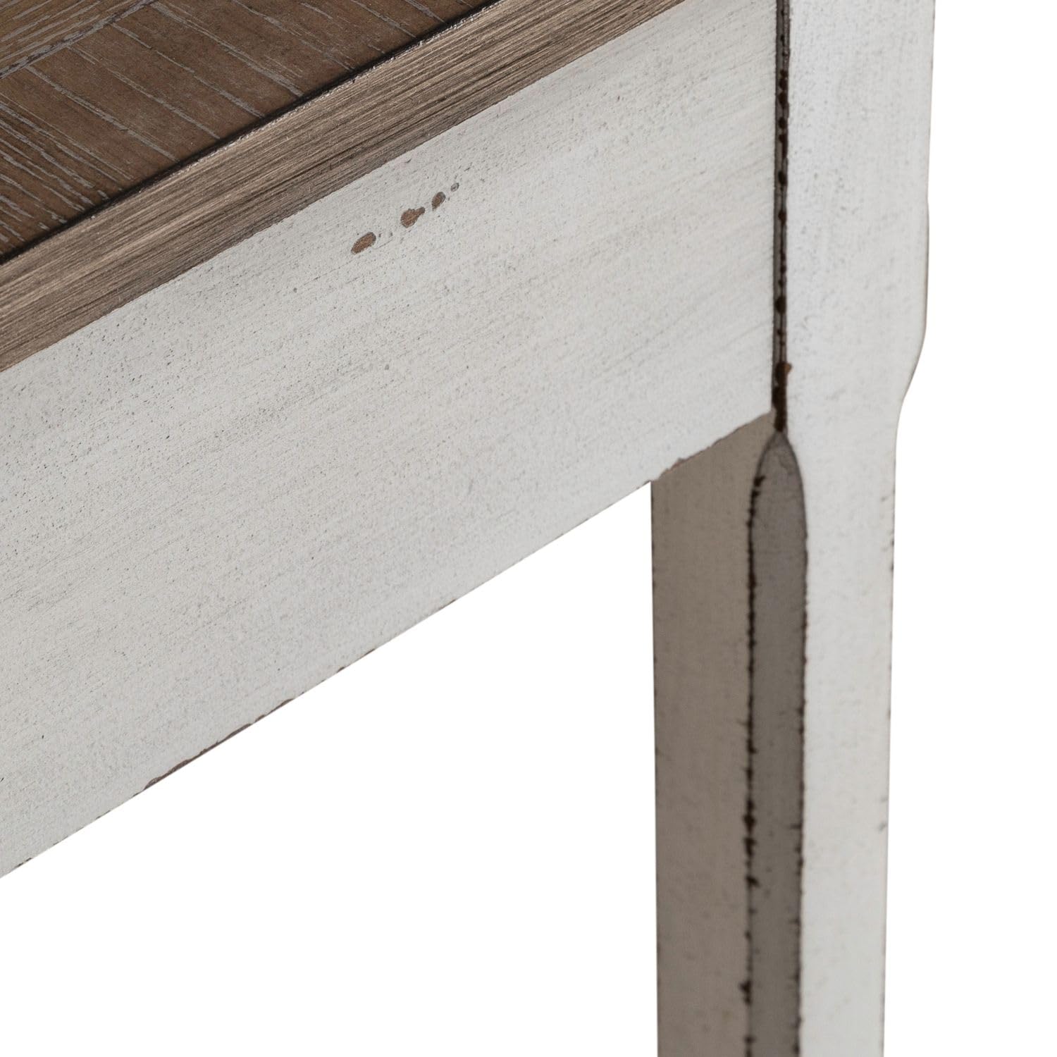 Alt View 2. Liberty Furniture Industries - Corner Filler Table European Traditional - Antique White & Weathered Bark - Antique White & Weathered Bark.