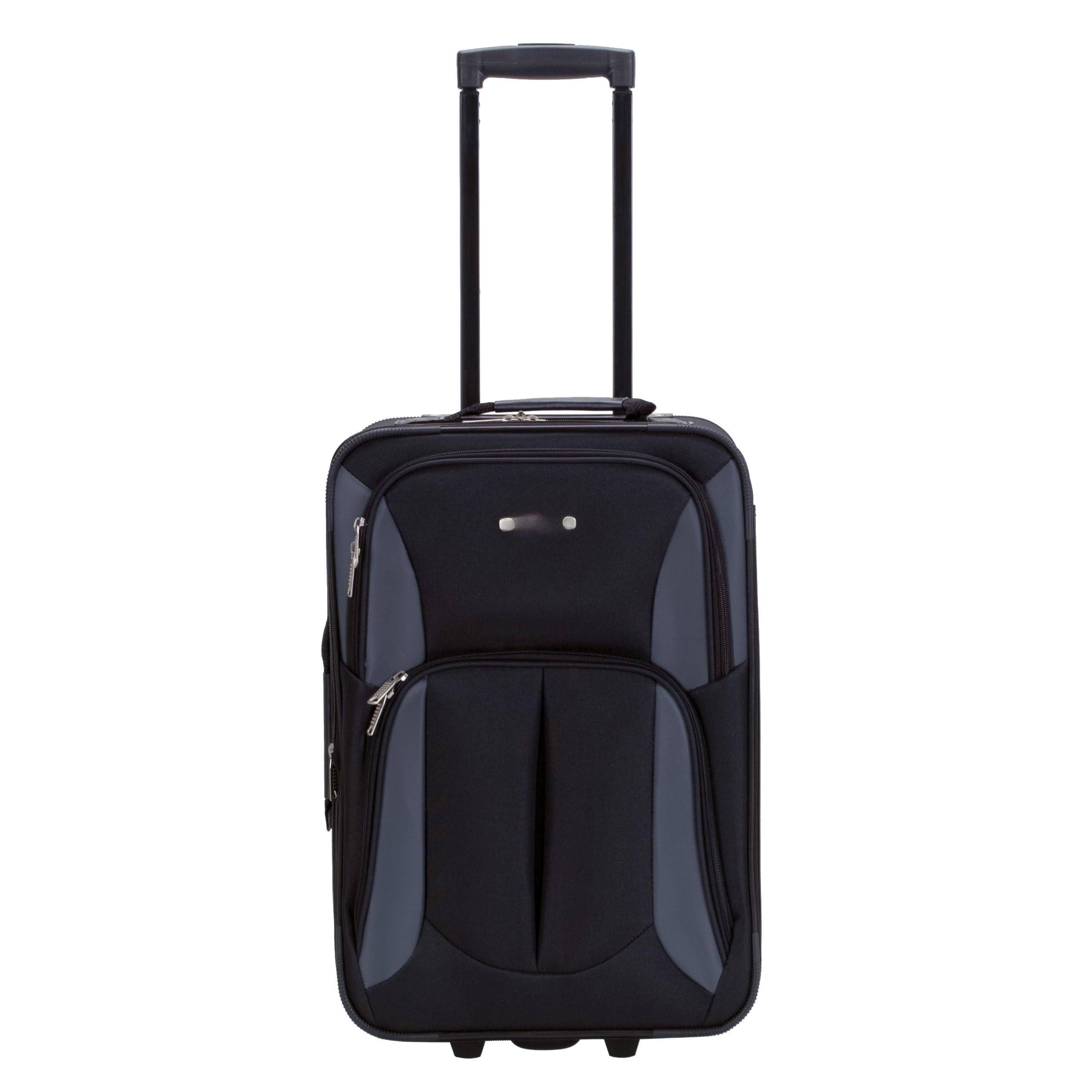 Alt View 2. Dapper Styles - Fashion Softside Upright Luggage Set Black gray 2-piece - Camouflage-2-Piece Set (14/19).