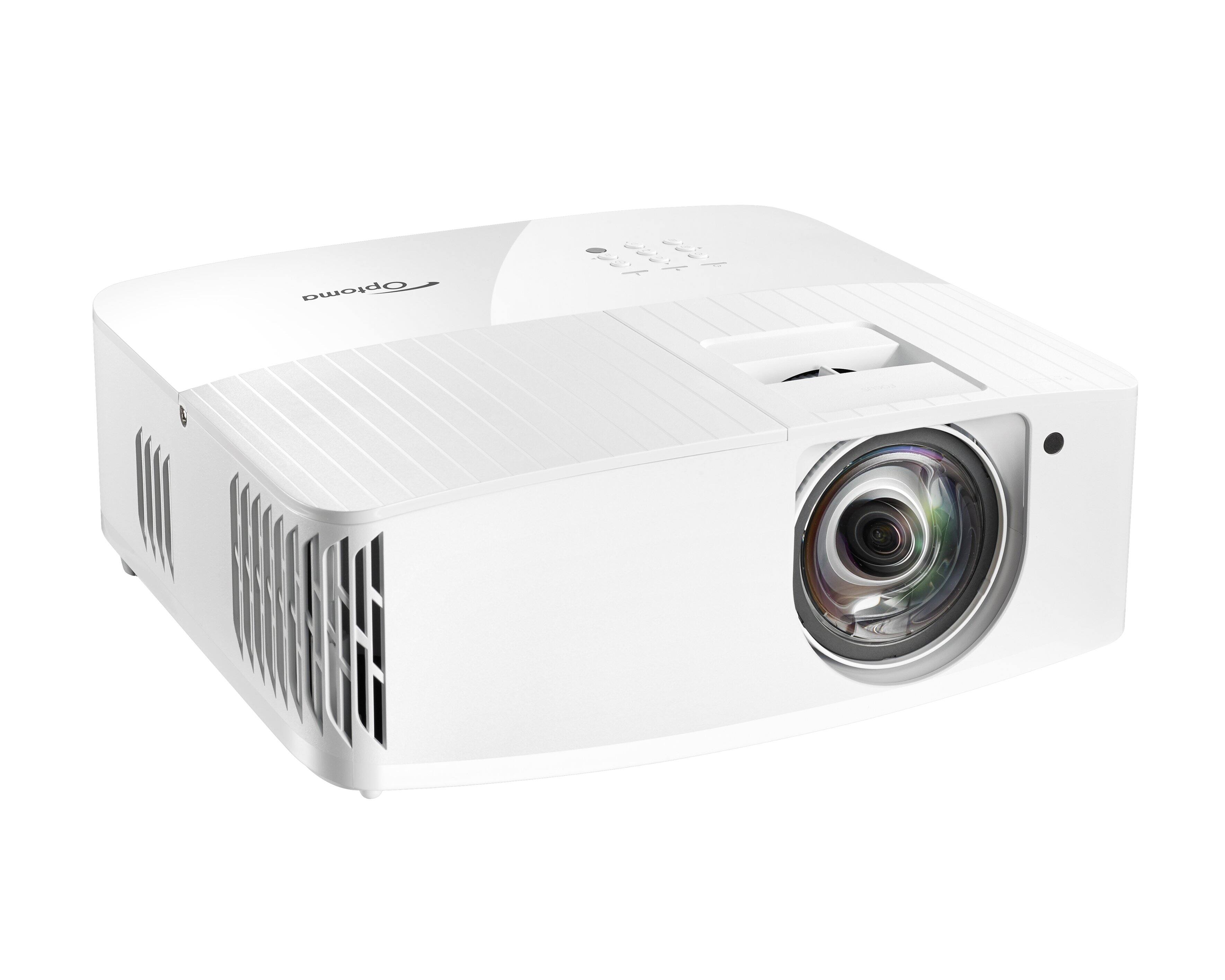 Left. Optoma - Optoma UHD35STx Short Throw True 4K UHD Gaming and Home Entertainment Projector | 240Hz Refresh Rate, 4ms Response Time - White.