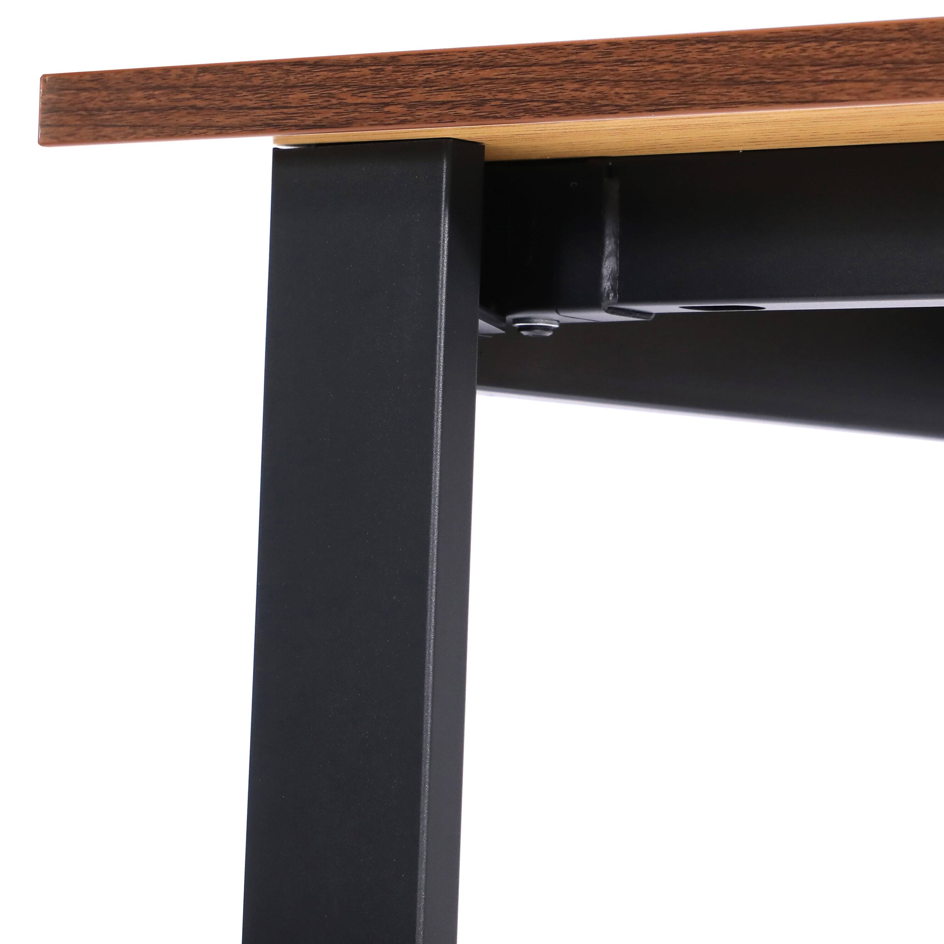 Alt View 7. Emma + Oliver - Remy 48x24 Dining or Gaming Table with Double Sided Laminate Table Top and Heavy Duty U-Frame Steel Base - Walnut.