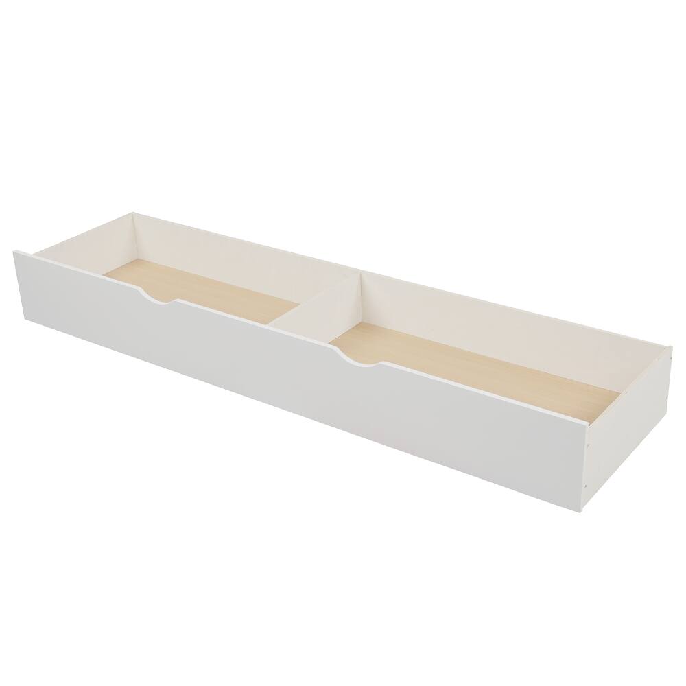 Alt View 4. Loheer - Loheer Twin over Full Bunk Bed with Stairs, White Convertible Bunk Bed with Storage Drawers - White.