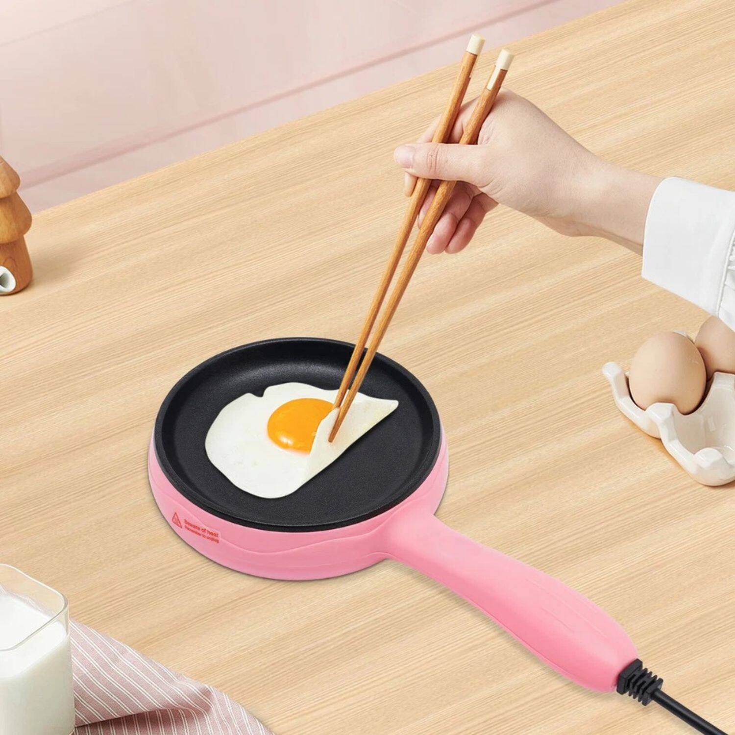 Left. Stock Preferred - 6-Inch Mini Electric Skillet - Pink.
