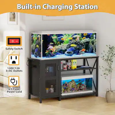 HOMLUX 55 75 Gallon Fish Tank Stand with Cabinet Aquarium Stand for Fish Tank Accessories Storage 1200 LBS Capacity Black BD-FTS-L-black - Best Buy HOMLUX 55 75 Gallon Fish Tank Stand with Cabinet Aquarium Stand for Fish Tank Accessories Storage 1200 LBS Capacity Black BD-FTS-L-black - Best Buy