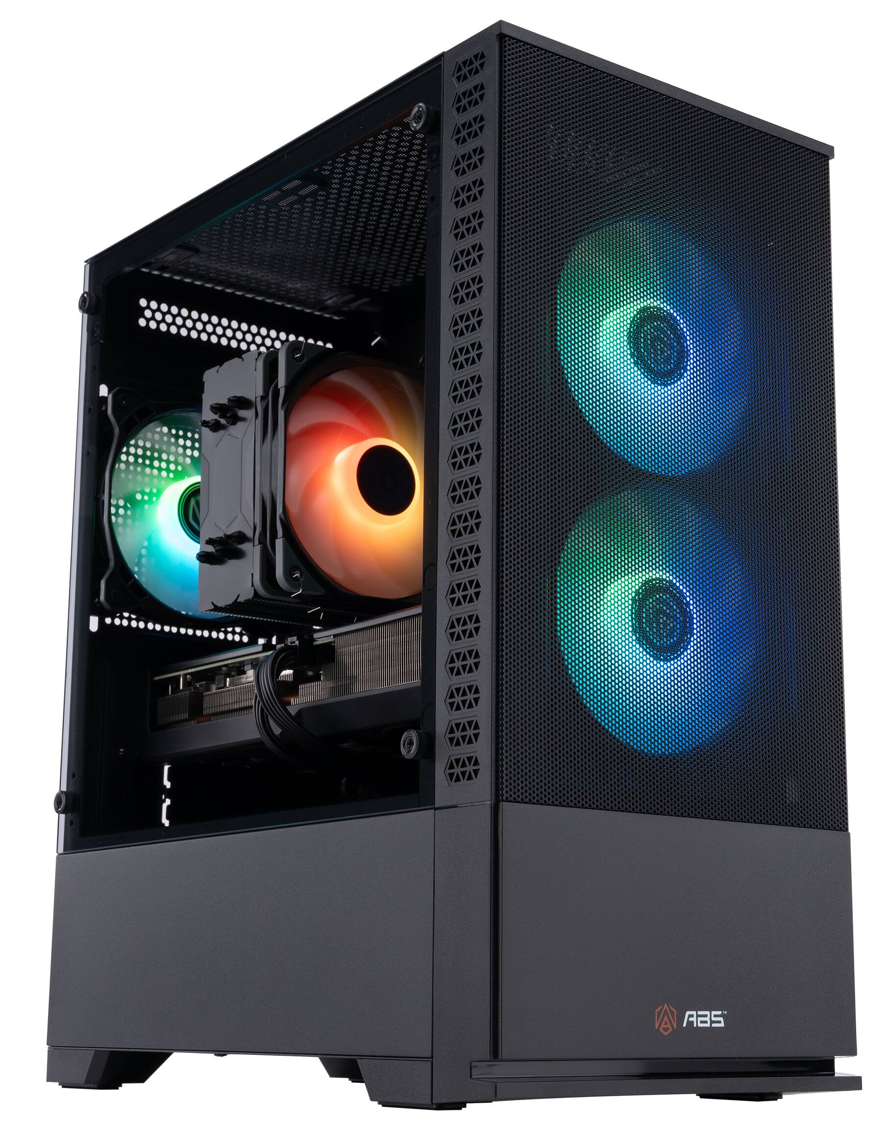 Front. ADVANCED BATTLESTATIONS - ABS Cyclone Aqua Prebuilt Gaming PC - Windows 11 Intel Core i7-14700F GeForce RTX 5060 8GB DLSS 4 32GB DDR4 1TB NVMe SSD - Aqua.