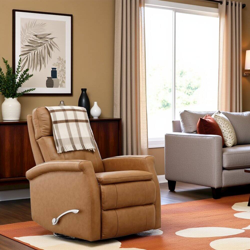 Alt View 1. Starlight Canyon Home - Beige Swivel Glider Recliner, Nursing Chair, Baby Glider Chair for Nursery - Tan.