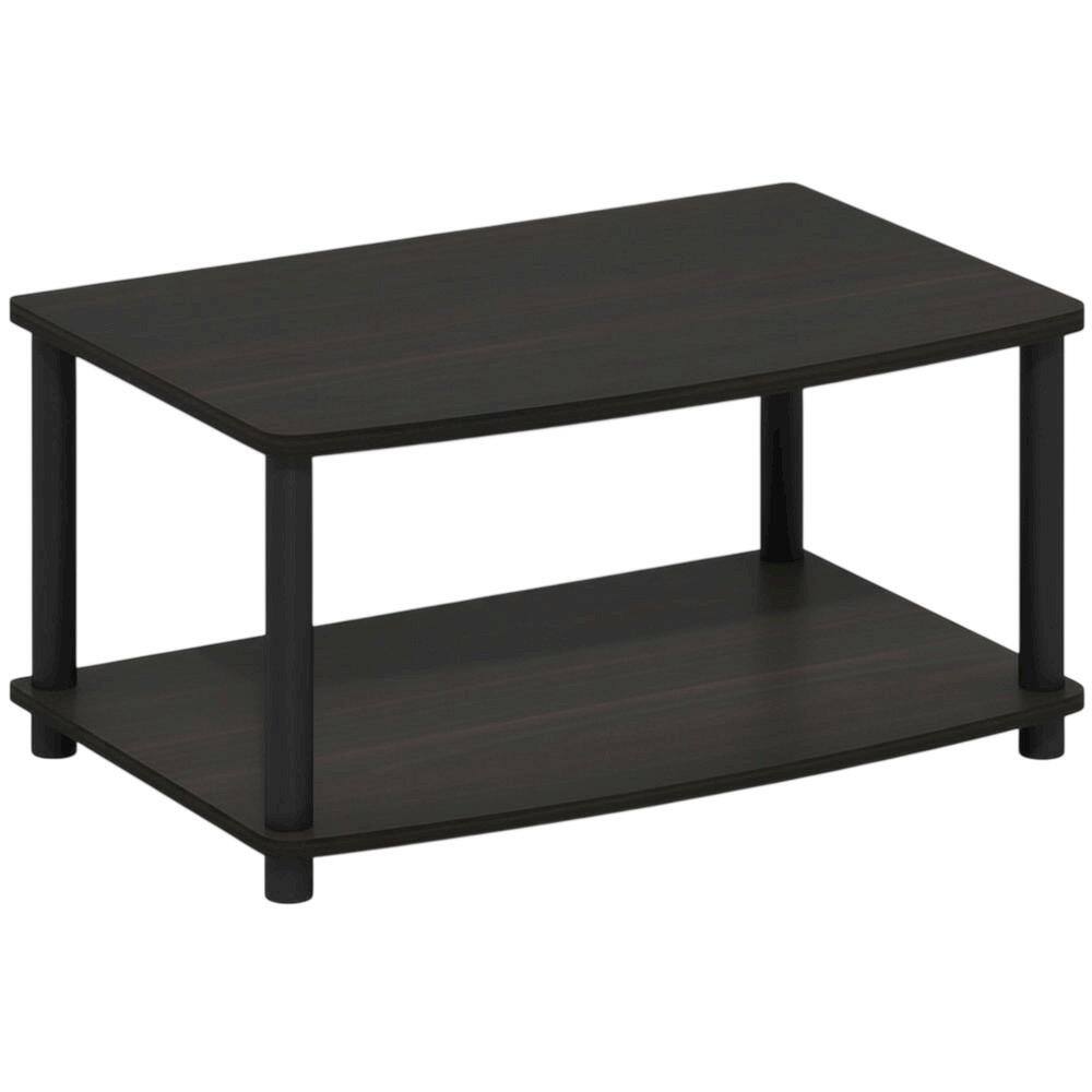 FurniFact - Espresso/Black Turn-N-Tube 2-Tier Elevated TV Stand with No Tools Assembly - Brown Black price history on PriceWatchPro