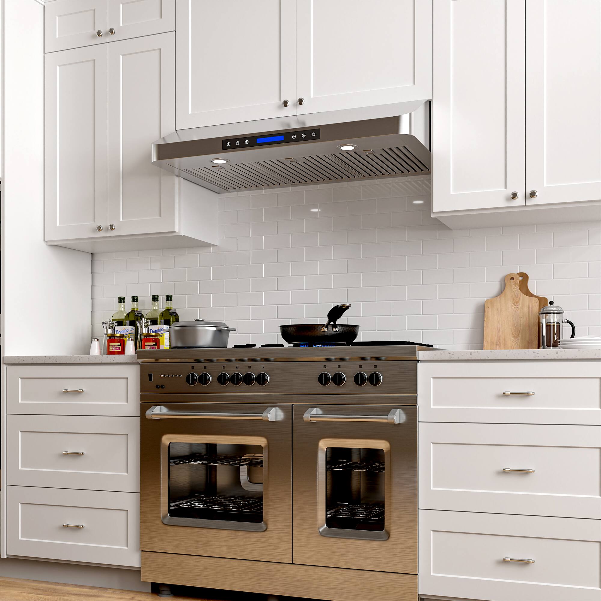 Alt View 2. Onefly - 42 inches - Externally Vented - Under Cabinet Range Hood - Stainless Steel.