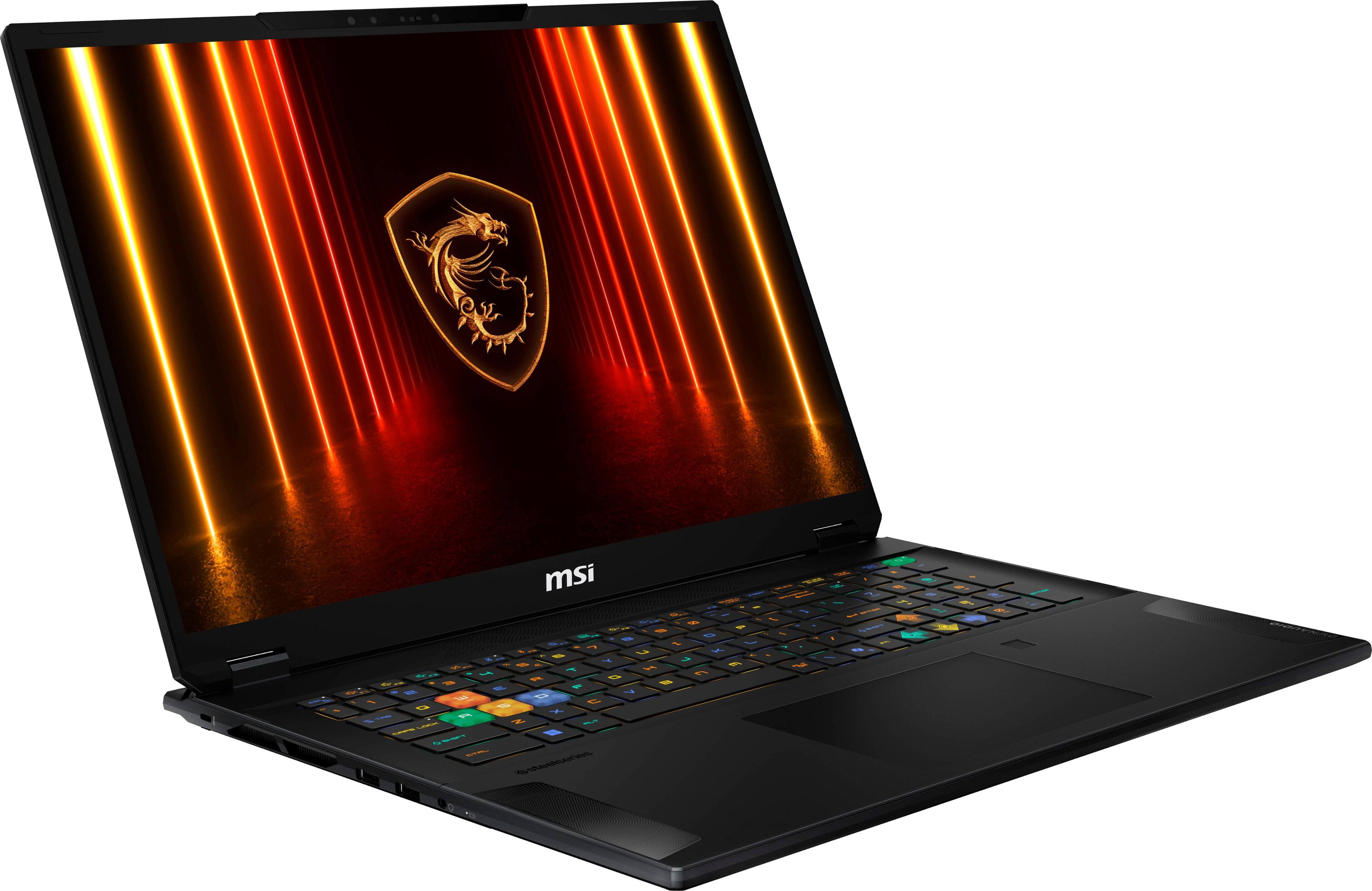 Alt View 3. MSI - Stealth A18 AI+ - Copilot+PC- 18" 240Hz QHD+ Ultra Thin Gaming Laptop - AMD Ryzen AI R9-365 - 32GB - RTX 5080 -1TB SSD - Midnight Black.