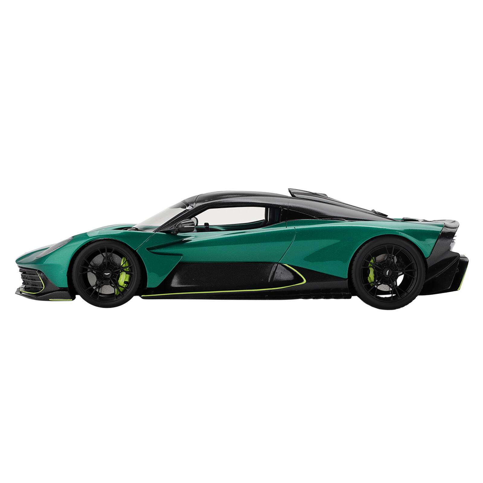 Alt View 2. Top Speed - Aston Martin Valhalla Podium Green Metallic with Carbon Top 1/18 Model Car by Top Speed.