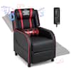 Front. Costway - Theater Style Massage Gaming Chair - Red and Black.